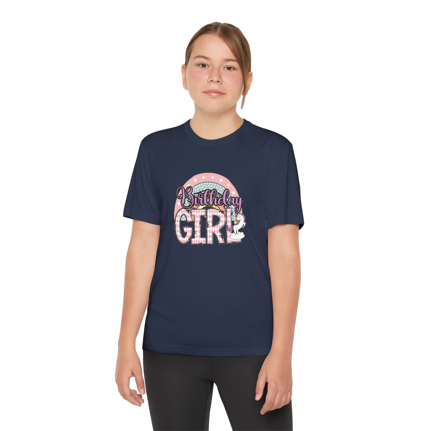 Youth Competitor Tee - Retro Animal Print Birthday Girl PNG for Shirts - Fun and Trendy Kids T-Shirt