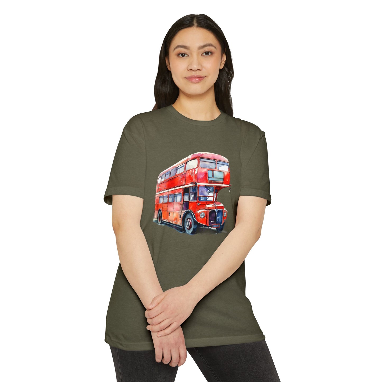 Unisex CVC Jersey T-shirt - Hop On, Hop Off - Exploring London by Bus