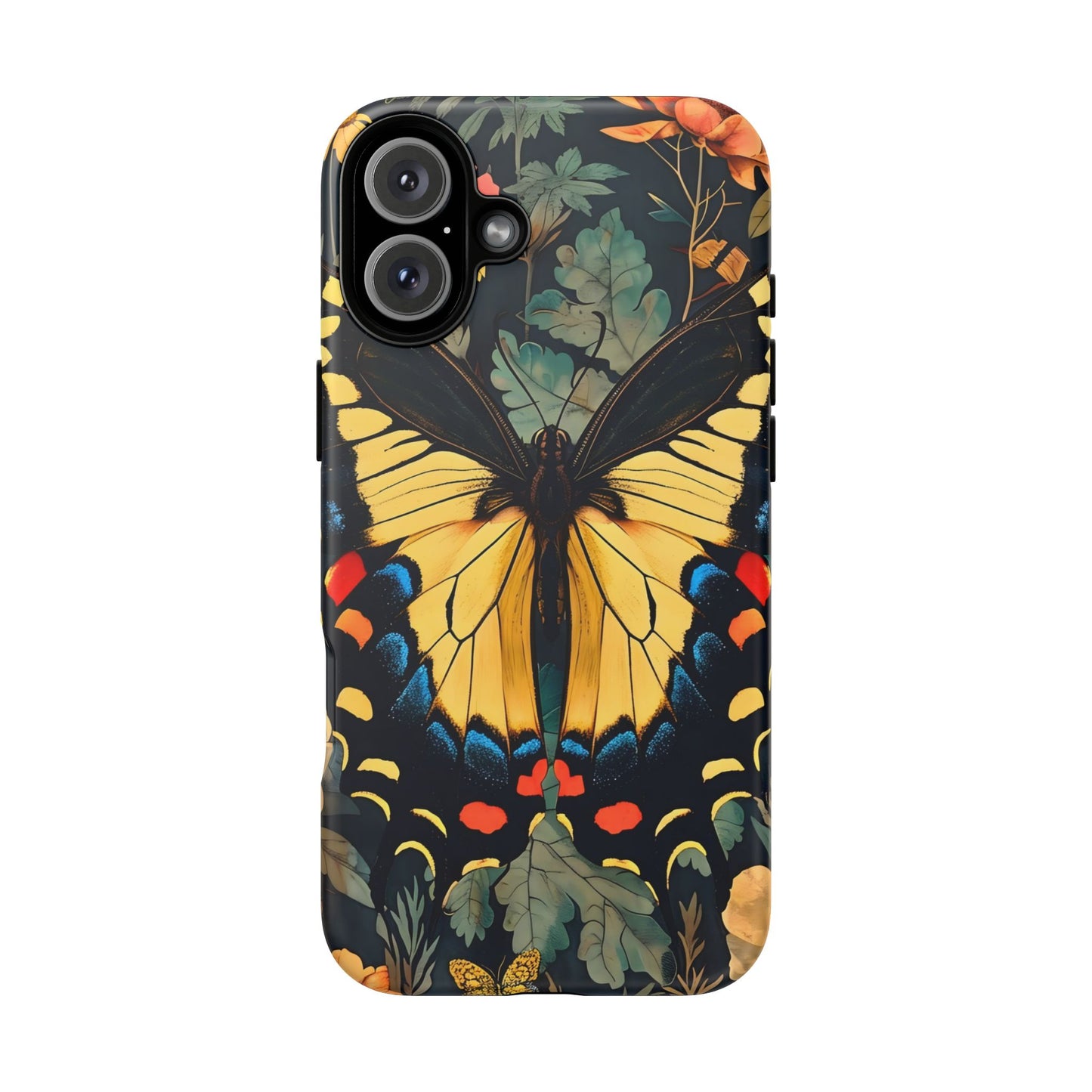 Butterfly Floral Phone Case, Art-inspire Tough Case, Gift for Nature Lovers, Butterfly Pattern Cover, Eco-Friendly Mobile Accessory