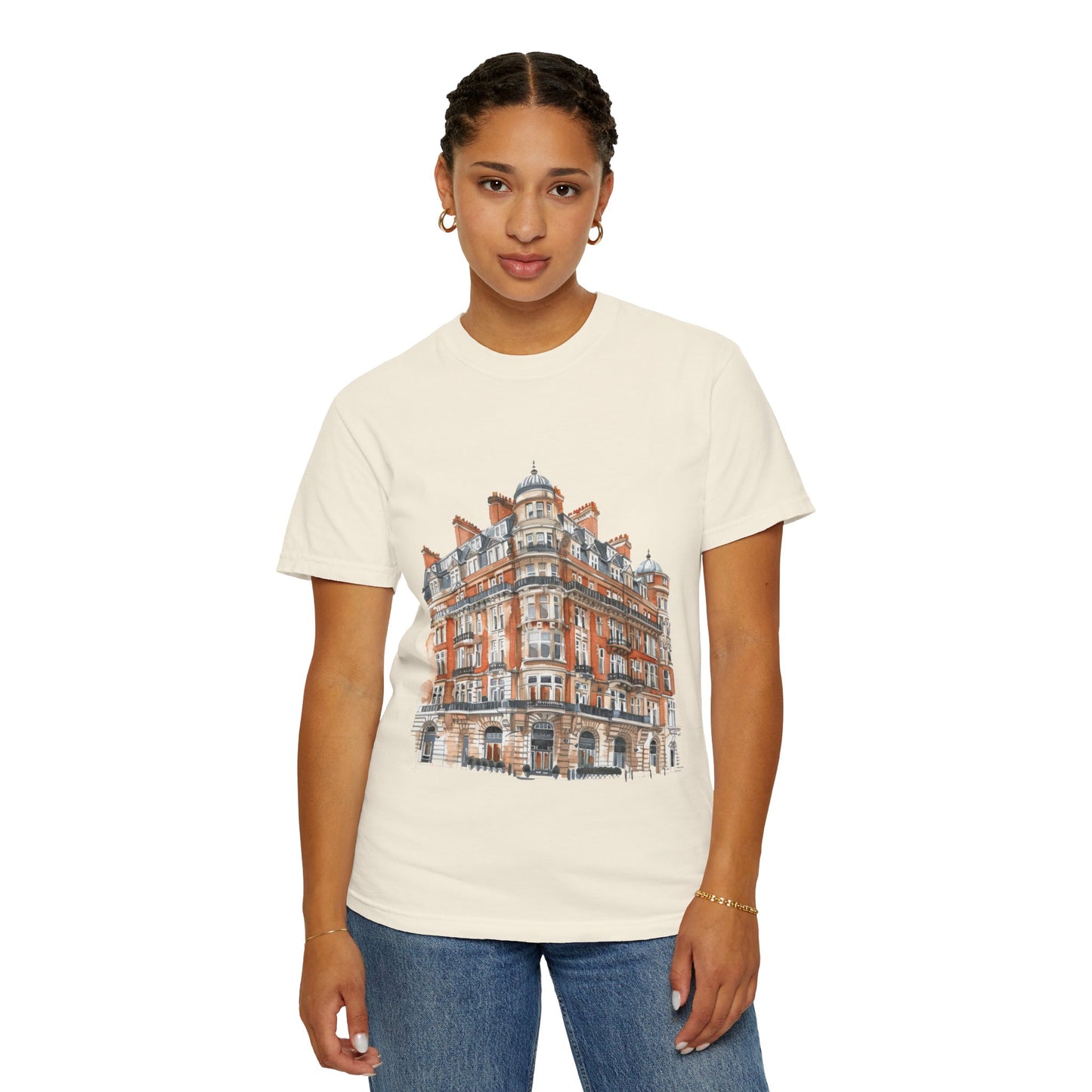 Unisex Garment-Dyed T-shirt - Vintage British Historic Building