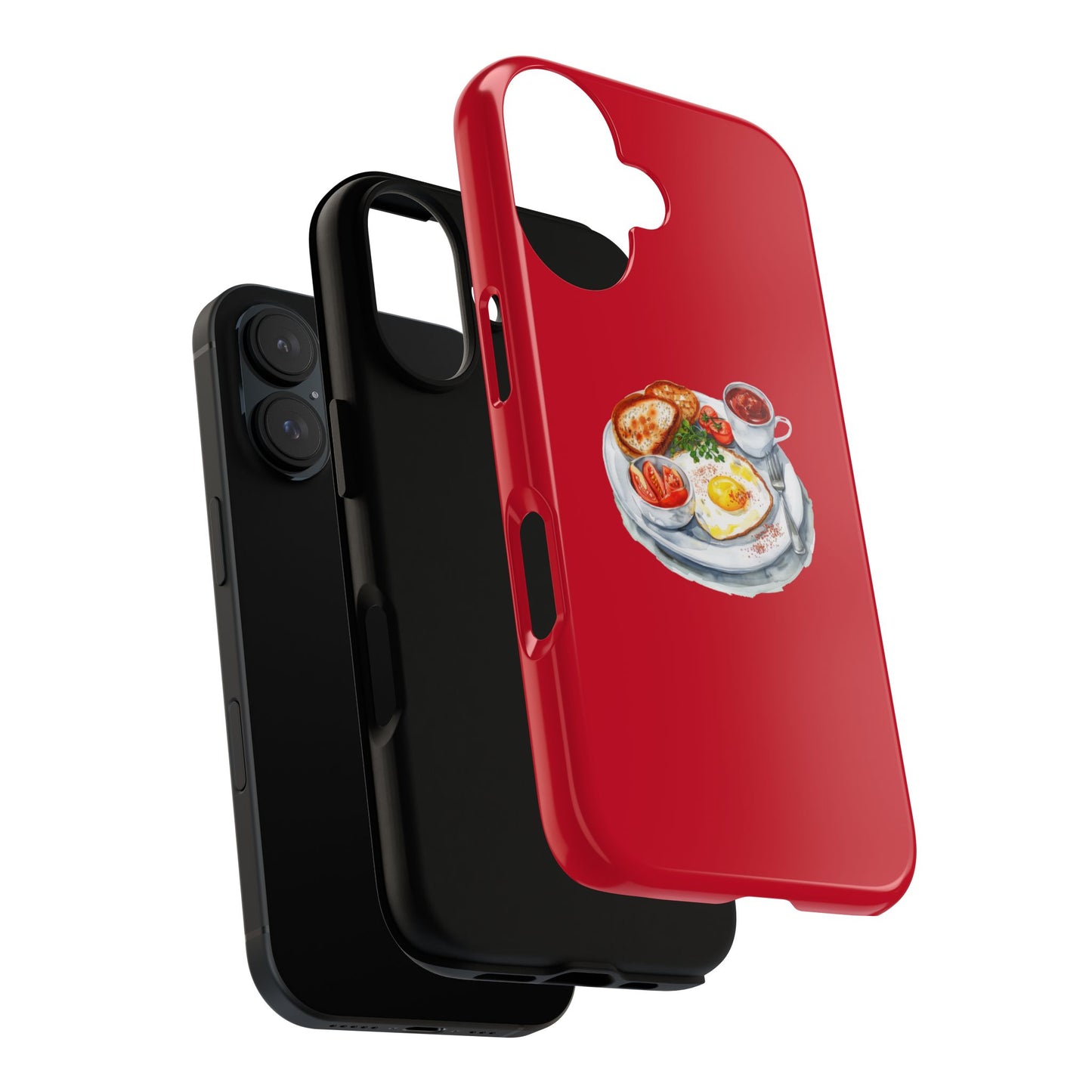 Breakfast-Inspired Phone Case, Tough Phone Covers, Foodie Gifts, Unique Accessories, Cute Kitchen Decor, Red Phone Case