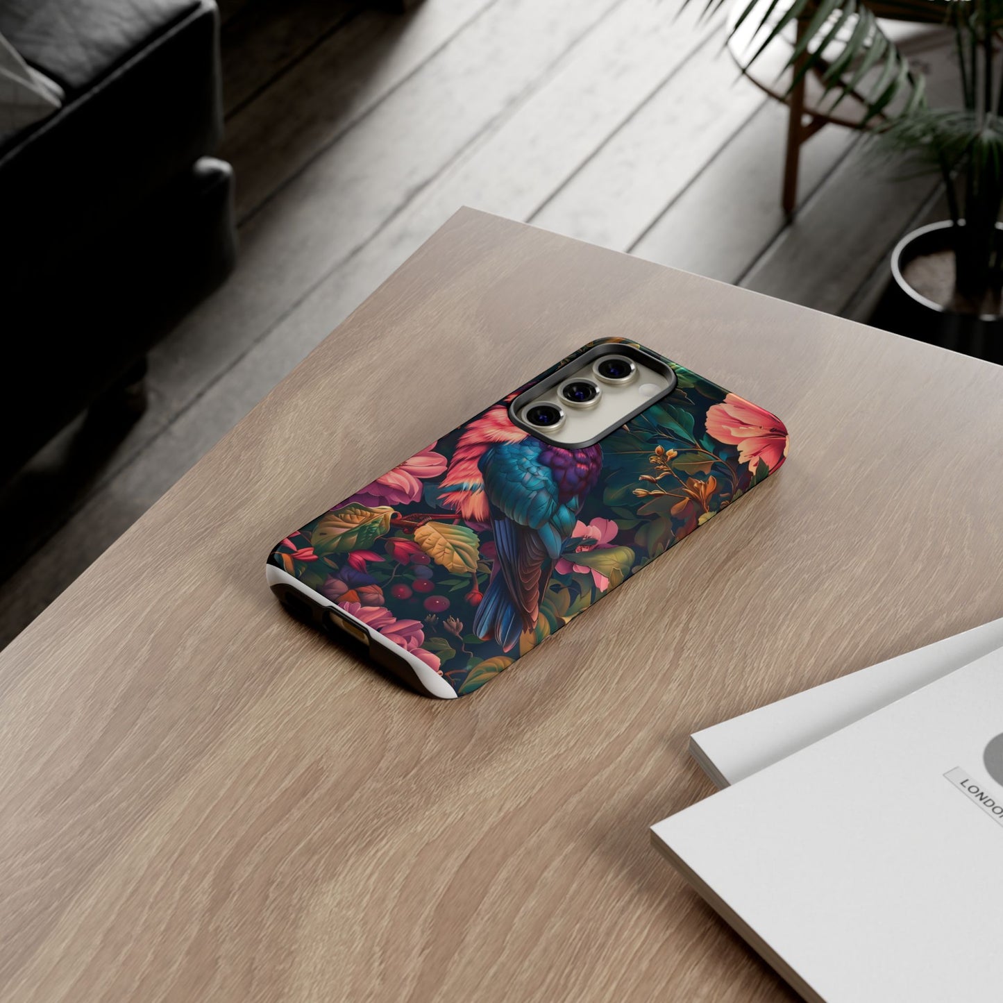 Tough Cases: Vibrant Tropical Bird Phone Case, Floral Smartphone Cover, Nature Lover Gift, Boho Phone Accessory, Cute Bird Case