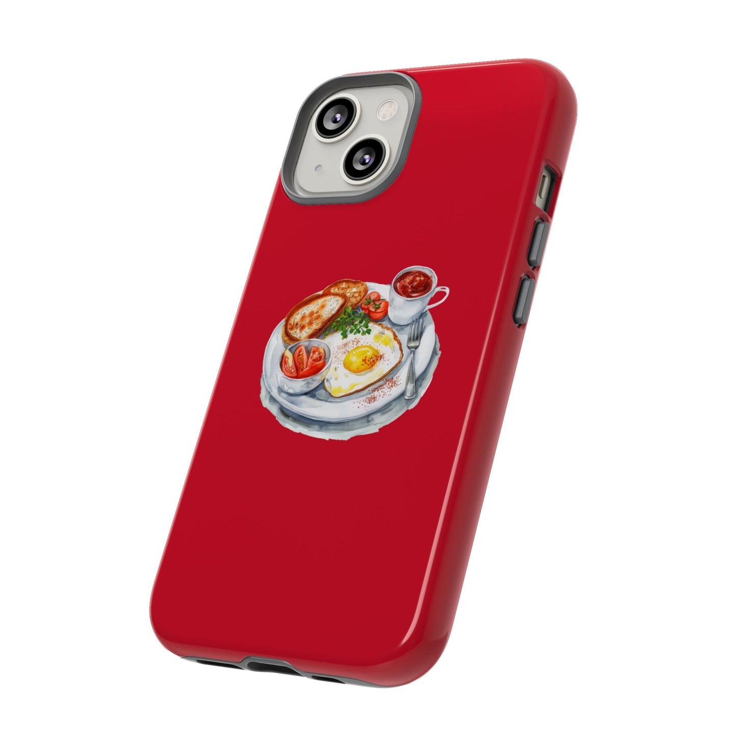 Breakfast-Inspired Phone Case, Tough Phone Covers, Foodie Gifts, Unique Accessories, Cute Kitchen Decor, Red Phone Case