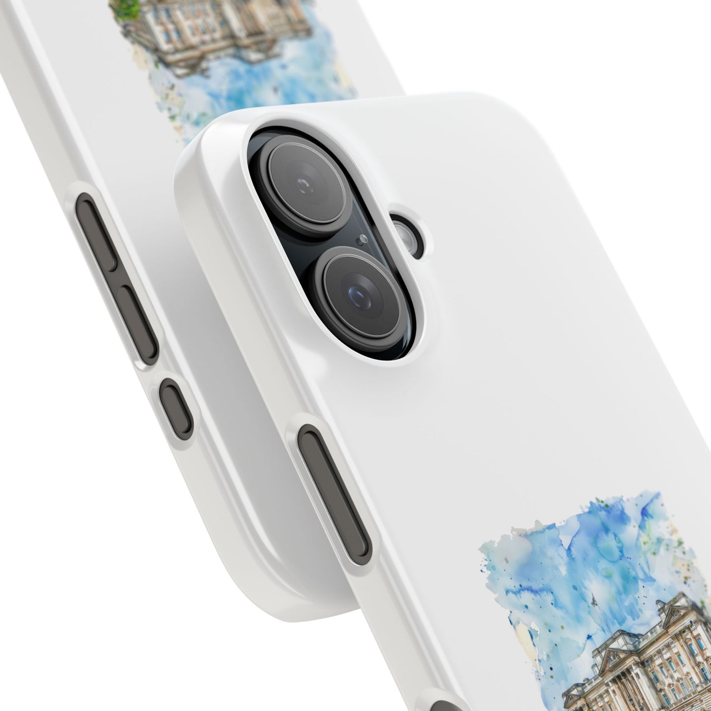 Artistic Slim Phone Case with Watercolor Design, Unique Phone Cover, Gift for Travelers, Stylish Mobile Accessory, Custom Phone Protection