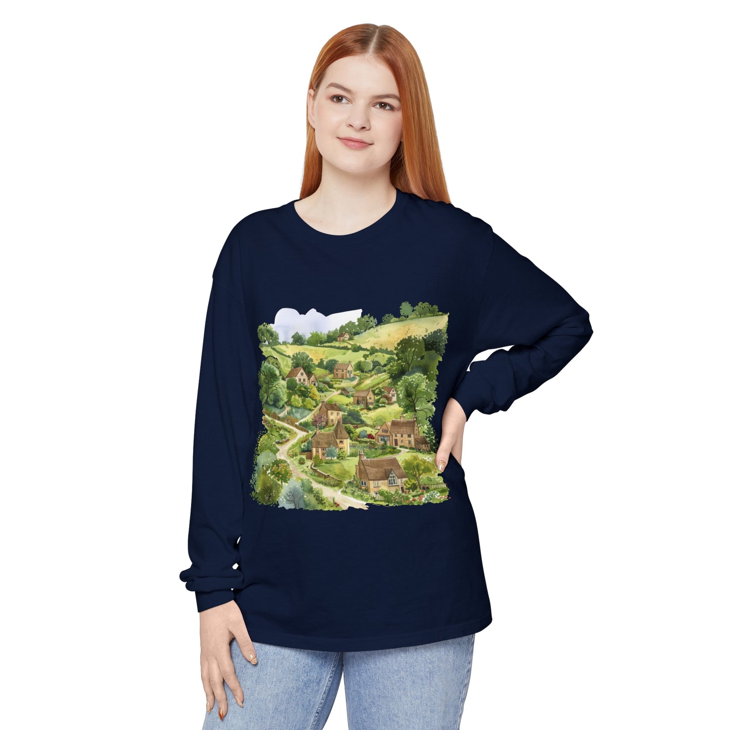 Unisex Garment-dyed Long Sleeve T-Shirt - British Nature - Scenic Landscapes