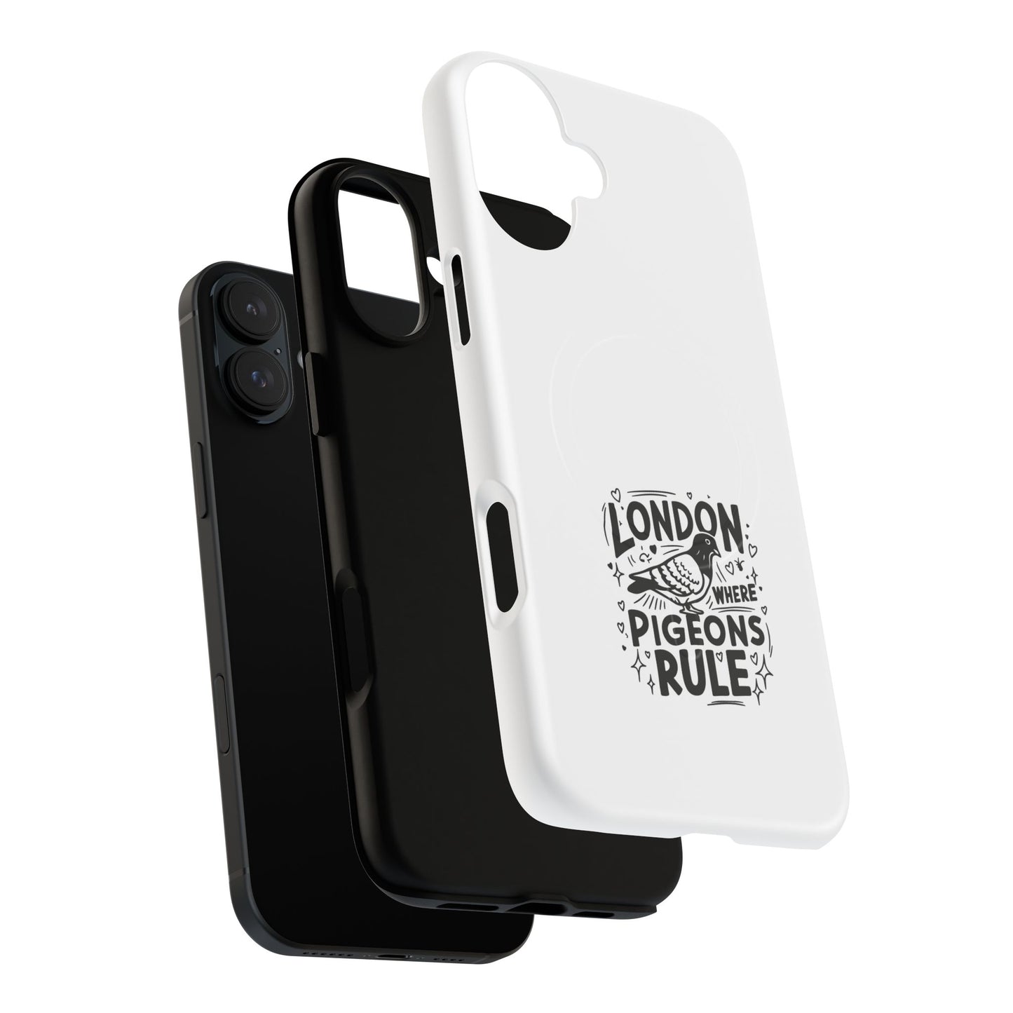London Pigeon Rule Magnetic Phone Case, Tough Phone Cover, Gift for London Lovers, Unique Phone Accessories, Stylish Protection