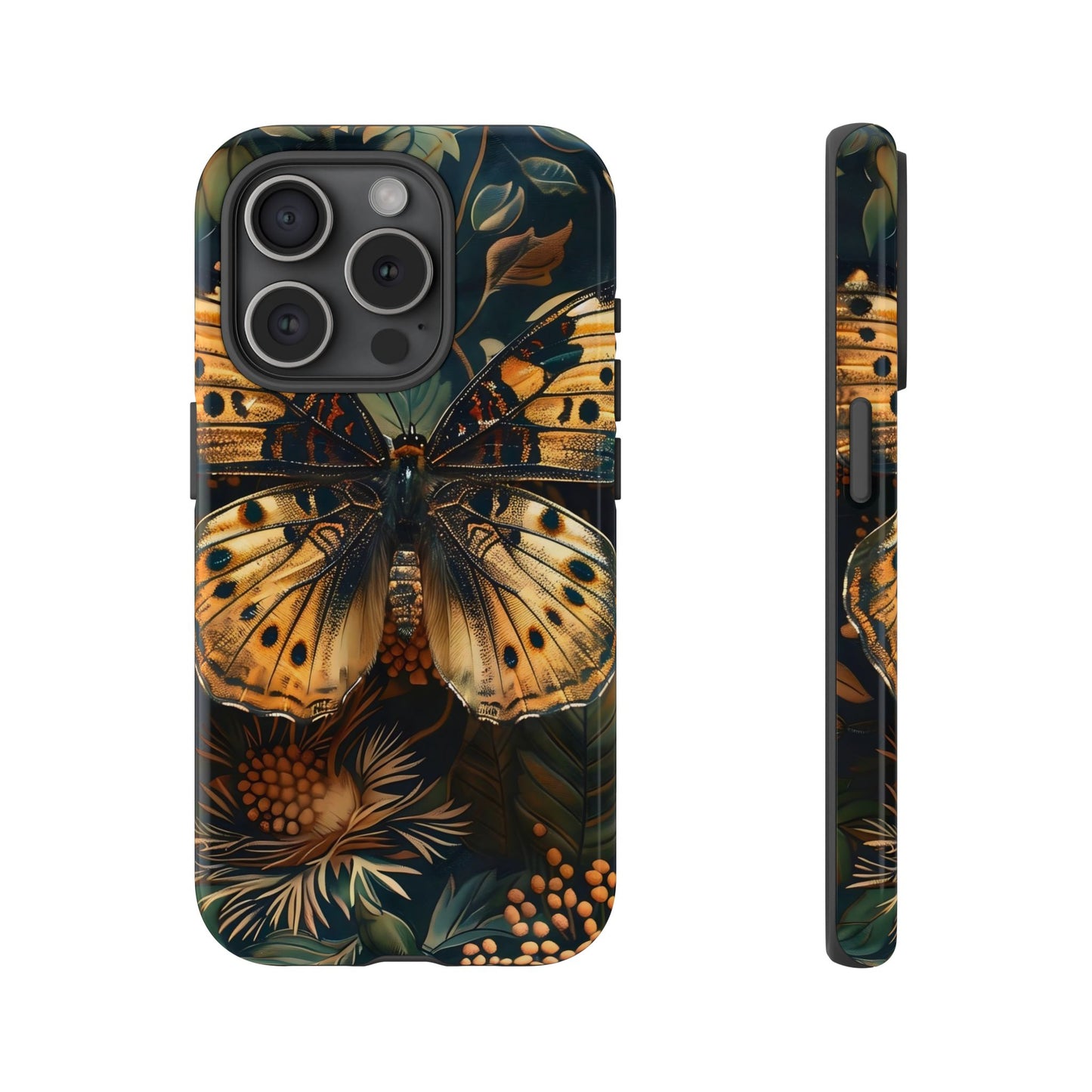 Butterfly Floral Phone Case, Tough Cases, Protective Cover, Unique Gift, Nature Lover, Art Print, Spring Decor