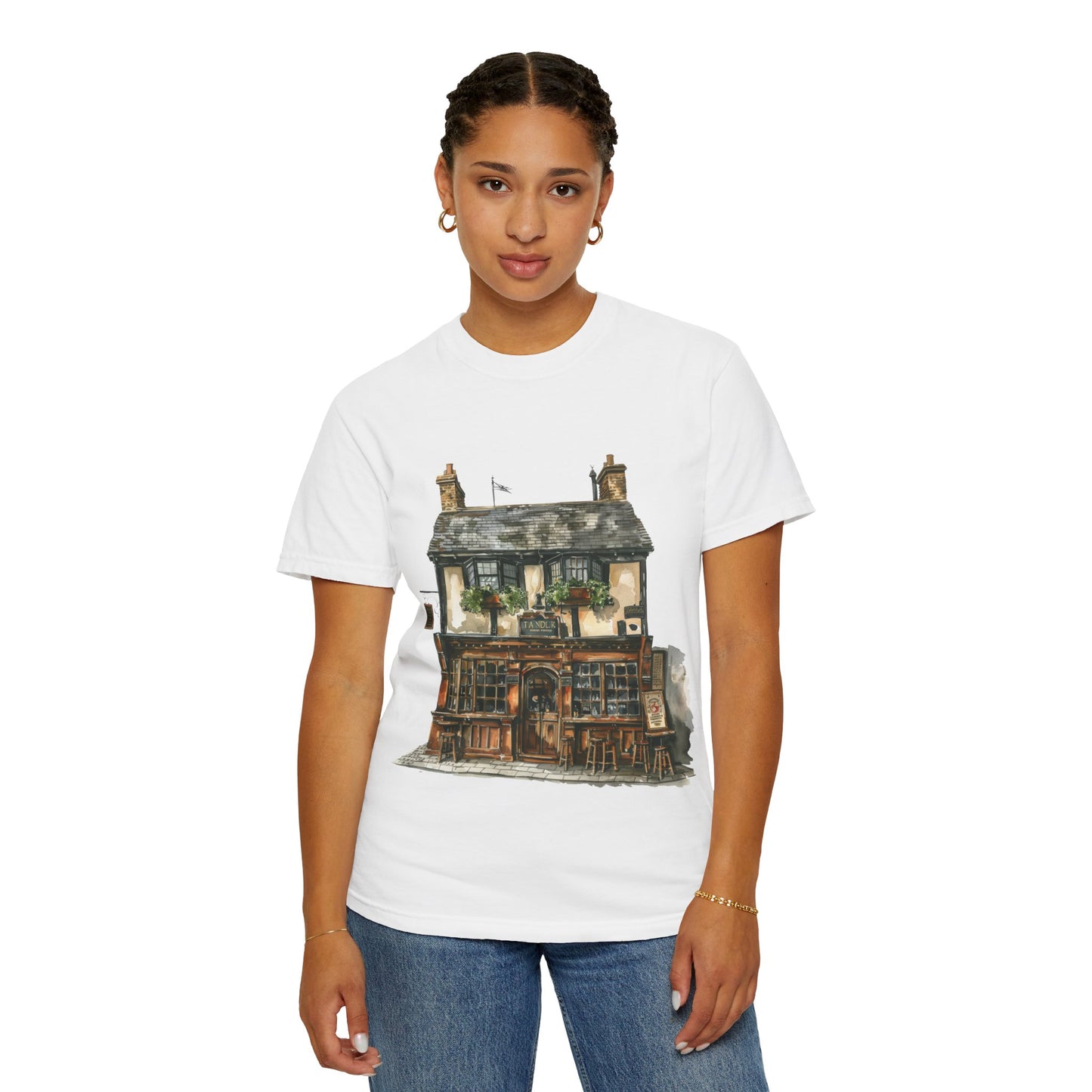 Unisex Garment-Dyed T-shirt - From Thatched Roofs to Stone Walls - British Village Houses