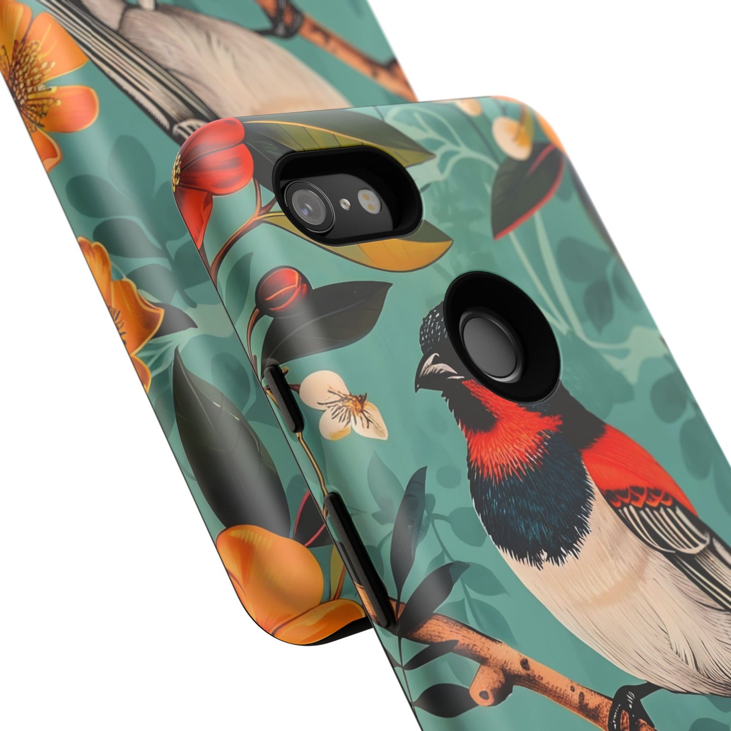 Tough Cases - Floral Bird Phone Case, Colorful Phone Cover, Nature Lover's Gift, Stylish Phone Accessory, Unique Gift Idea