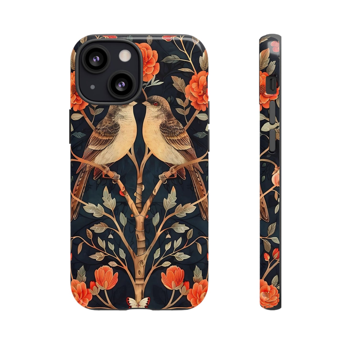 Floral Phone Case – Tough Cases with Bird Design, Unique Gift for Nature Lovers, Stylish Tech Accessory, Phone Cover, Artistic Case