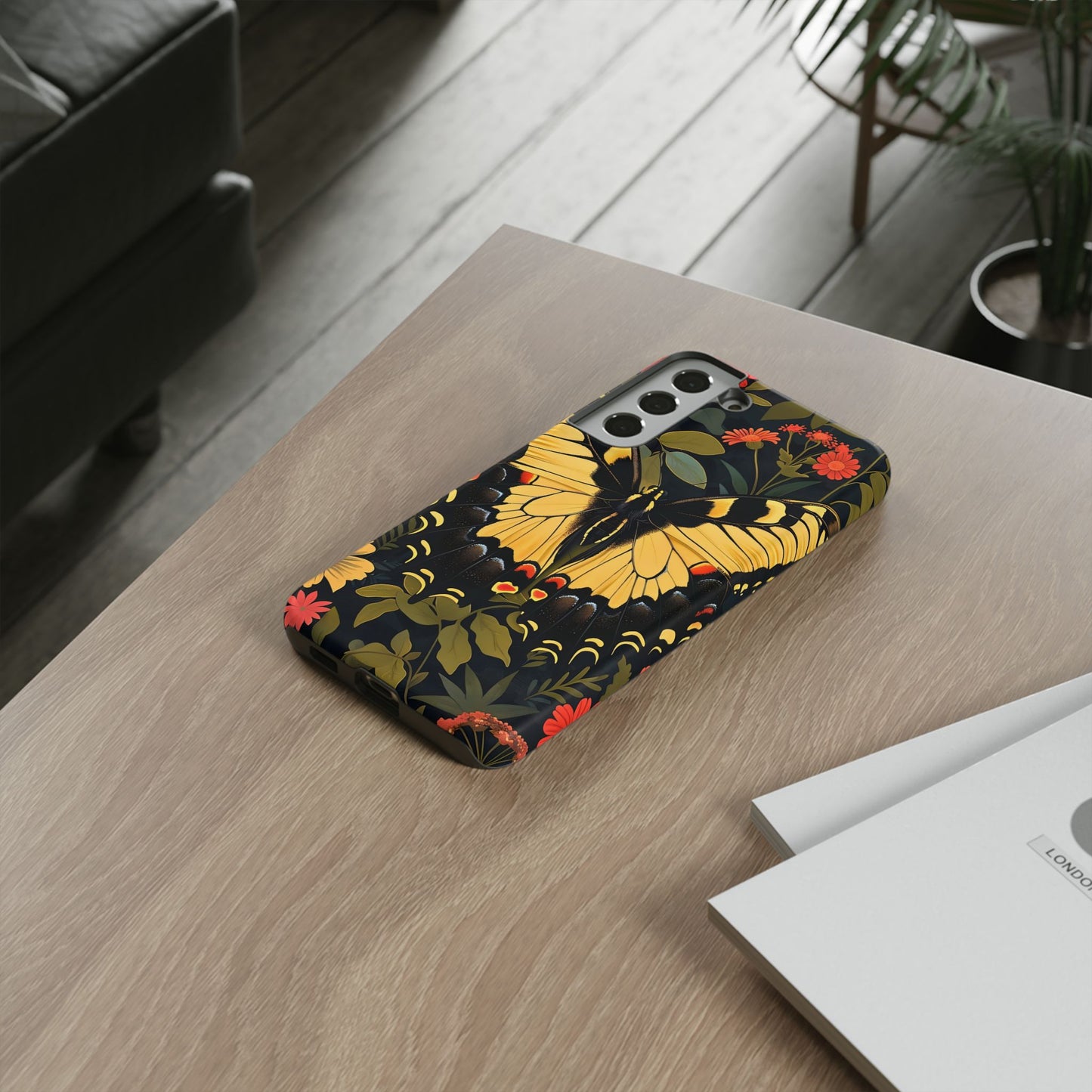 Butterfly Floral Phone Case, Tough Cases with Vibrant Design, Protective Cover for Nature Lovers, Gift for Her