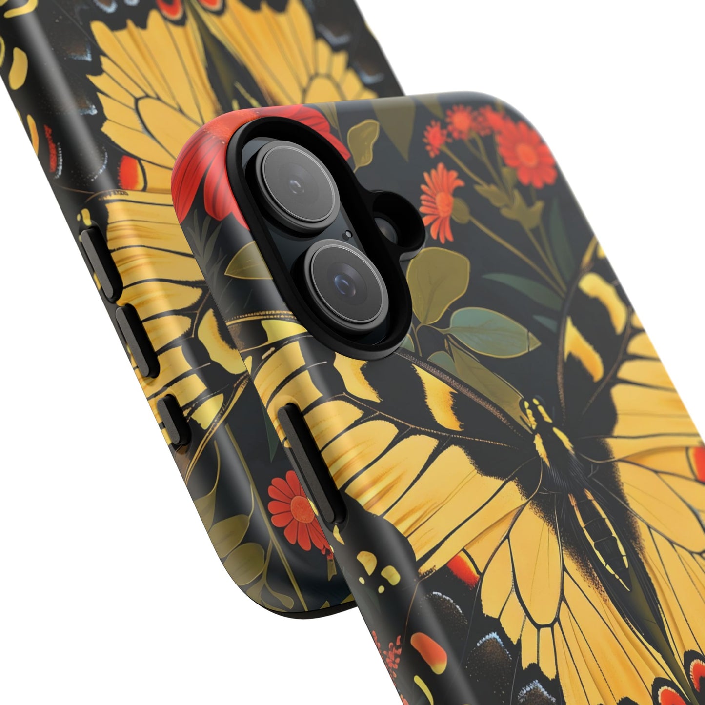 Butterfly Floral Phone Case, Tough Cases with Vibrant Design, Protective Cover for Nature Lovers, Gift for Her