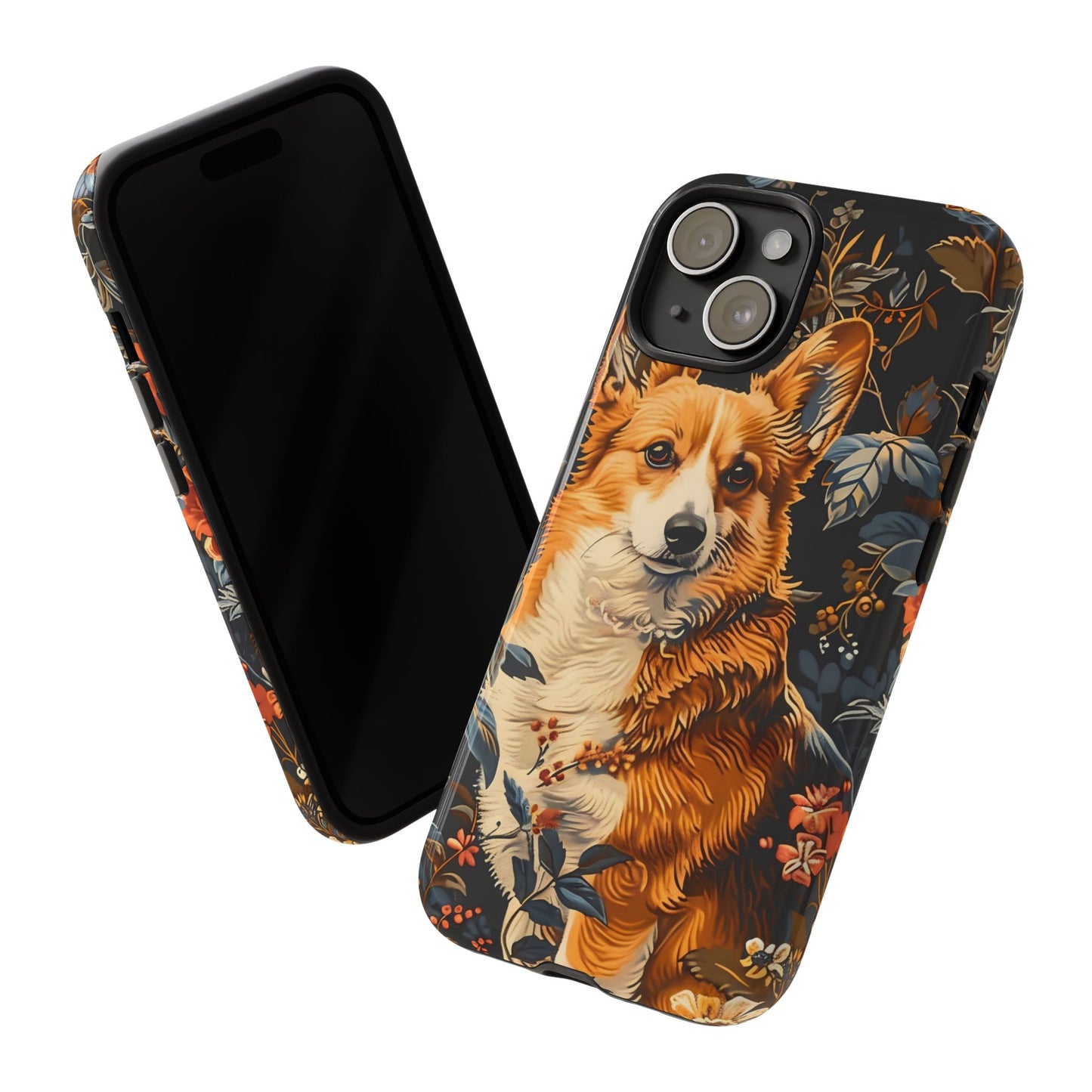 Corgi Floral Phone Case - Tough Cases for Dog Lovers, Cute Pet Accessories, Gift for Dog Owners, Floral Design, Personalized Tech Cover