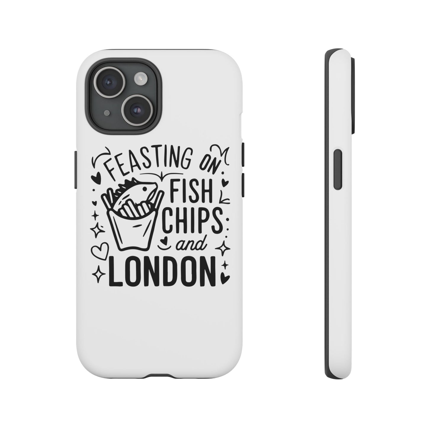 London Fish & Chips Phone Case | Fun Gift for Foodies, Travel Lovers, London Souvenir, Unique Accessories, Personalization Option
