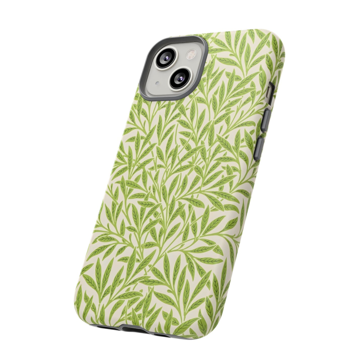 Green Leaf iPhone Case, Tough Cases, Botanical Phone Protection, Eco-Friendly Cover, Nature Lover Gift, Trendy Cell Phone Accessory