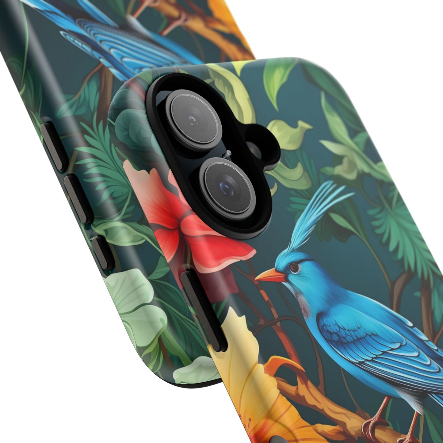 Tough Cases - Vibrant Bird Phone Case, Floral Design, Nature Lover, Unique Gift, Stylish Protection, Phone Accessories
