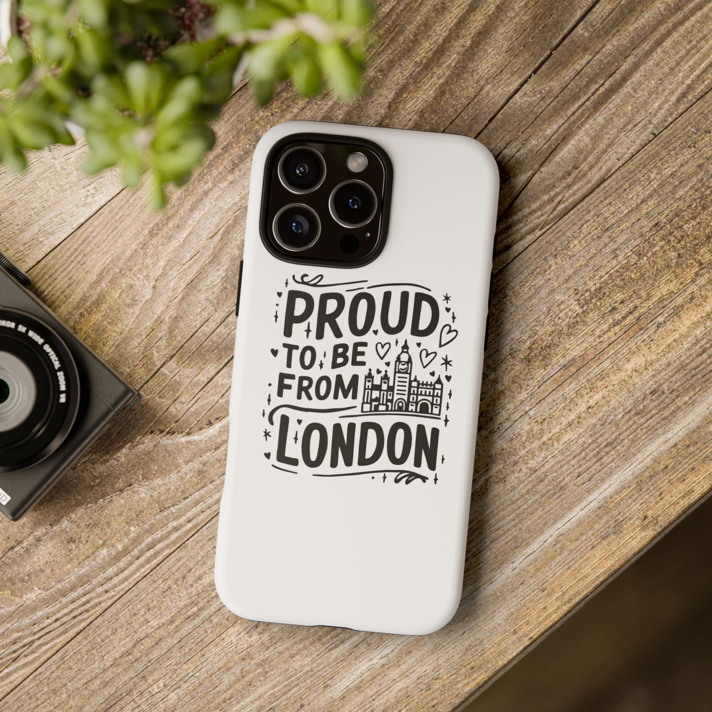 London Pride Phone Case - Proud to Be From London, UK Travel Gift, Black and White Design, Unique Phone Accessory, London Souvenir