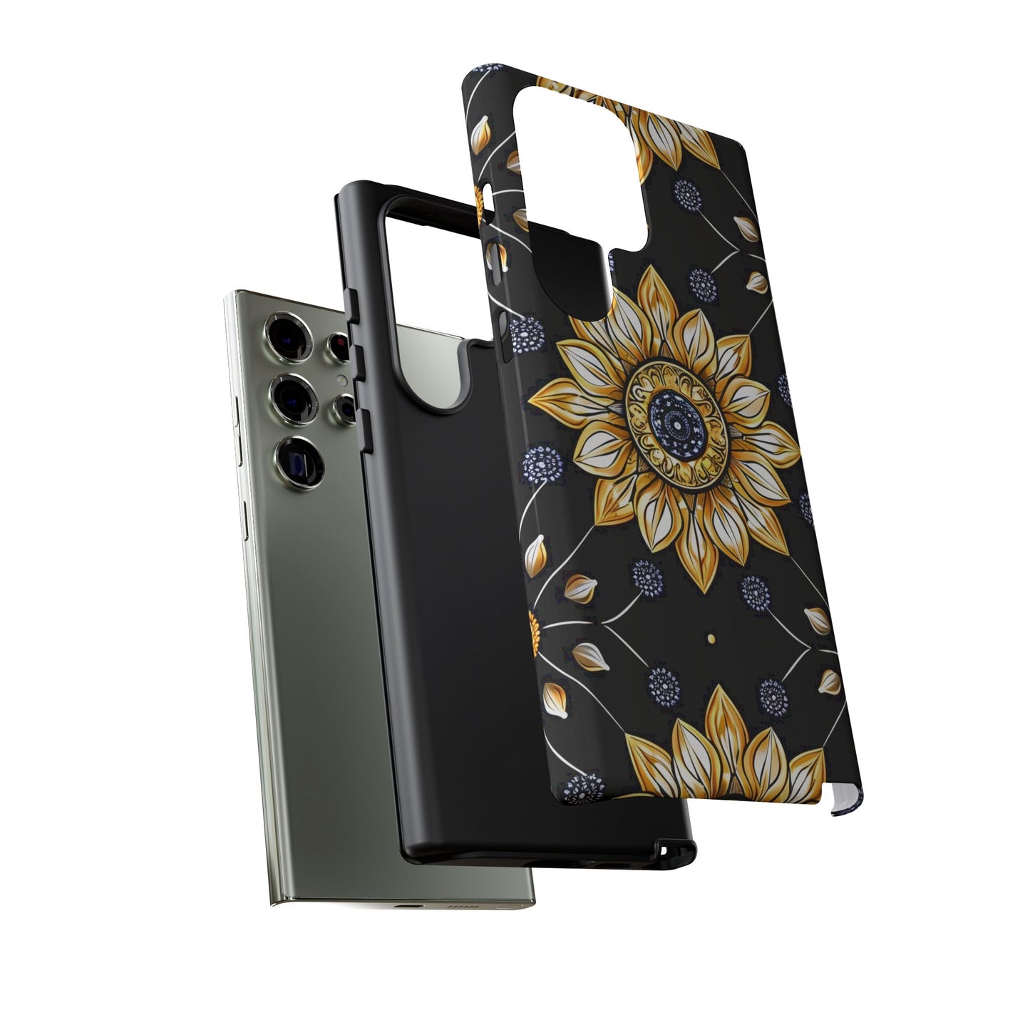 Floral Phone Case with Mandala Design, Tough Cases for iPhone & Samsung, Boho Style, Gift for Her, Unique Accessories