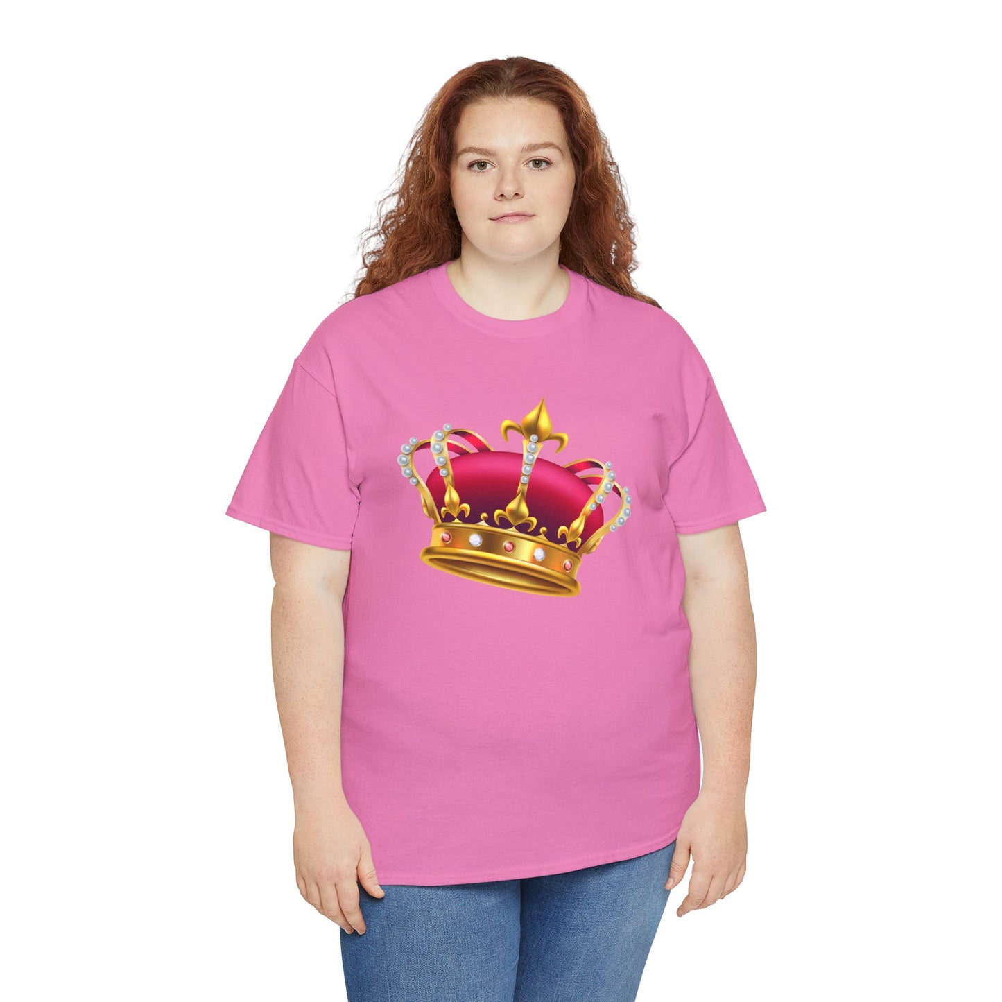 Unisex Heavy Cotton Tee - British Royal Crown Design - Iconic Symbol of Monarchy