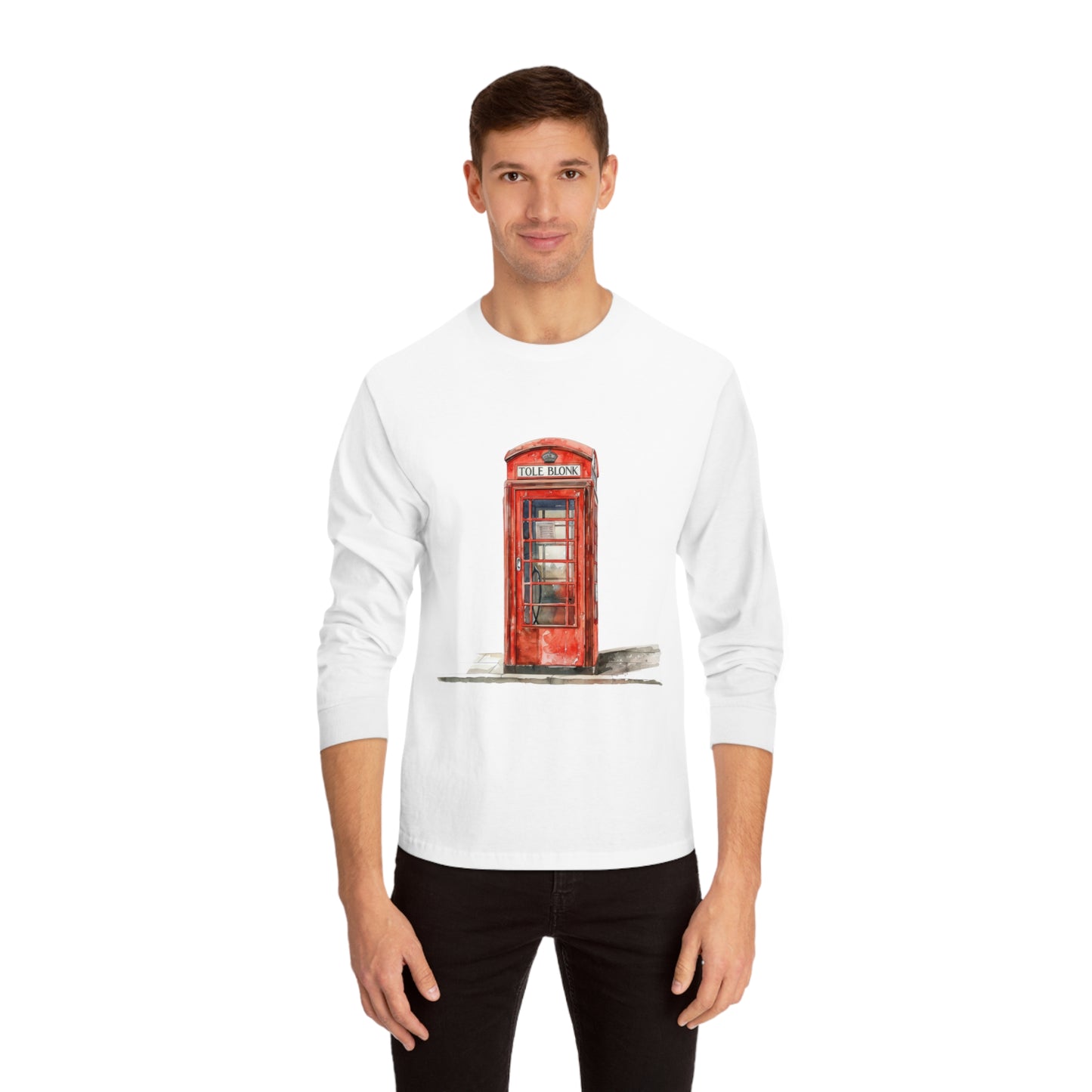 Unisex Classic Long Sleeve T-Shirt - Iconic British Public Telephone - Classic Red Phone Box