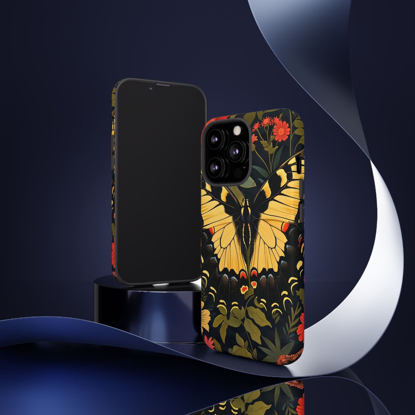 Butterfly Floral Phone Case, Tough Cases with Vibrant Design, Protective Cover for Nature Lovers, Gift for Her