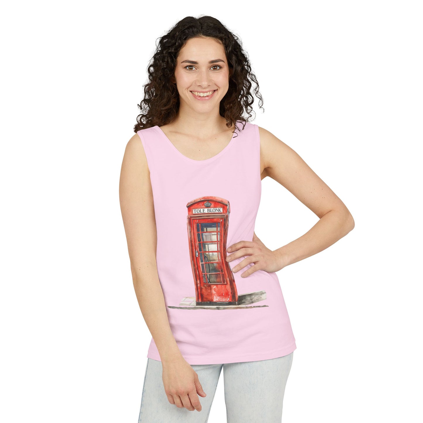 Unisex Garment-Dyed Tank Top - Iconic British Public Telephone
