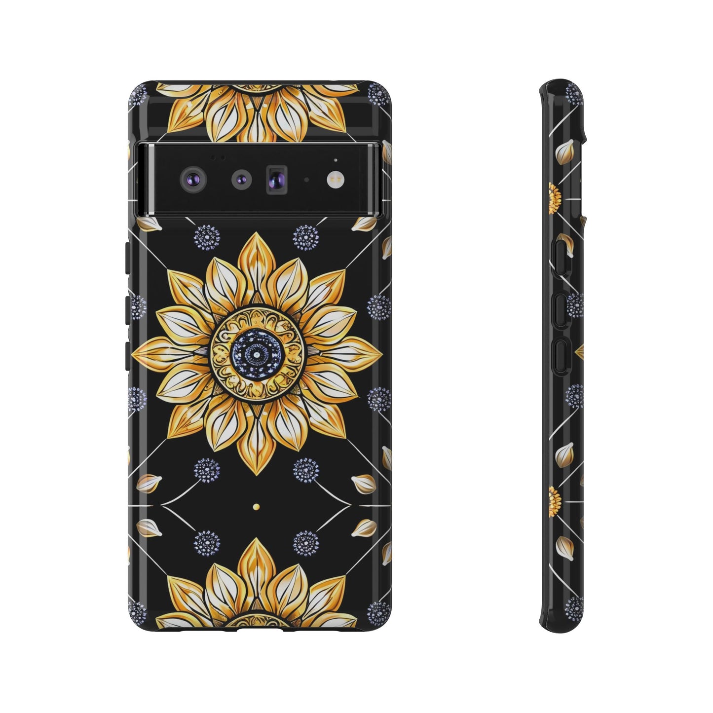 Floral Phone Case with Mandala Design, Tough Cases for iPhone & Samsung, Boho Style, Gift for Her, Unique Accessories