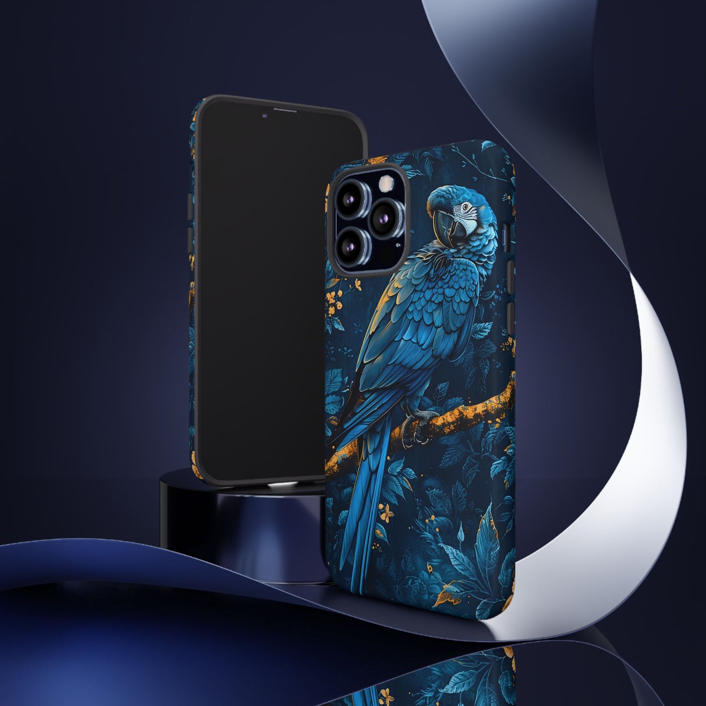Tough Cases - Vibrant Blue Parrot Phone Case, Tropical Bird Phone Cover, Nature Lover Gift, Eco-Friendly Accessories, Unique Wildlife Decor