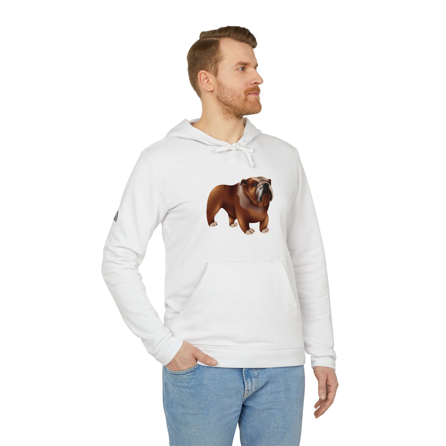 adidas Unisex Fleece Hoodie - Adorable British Dog