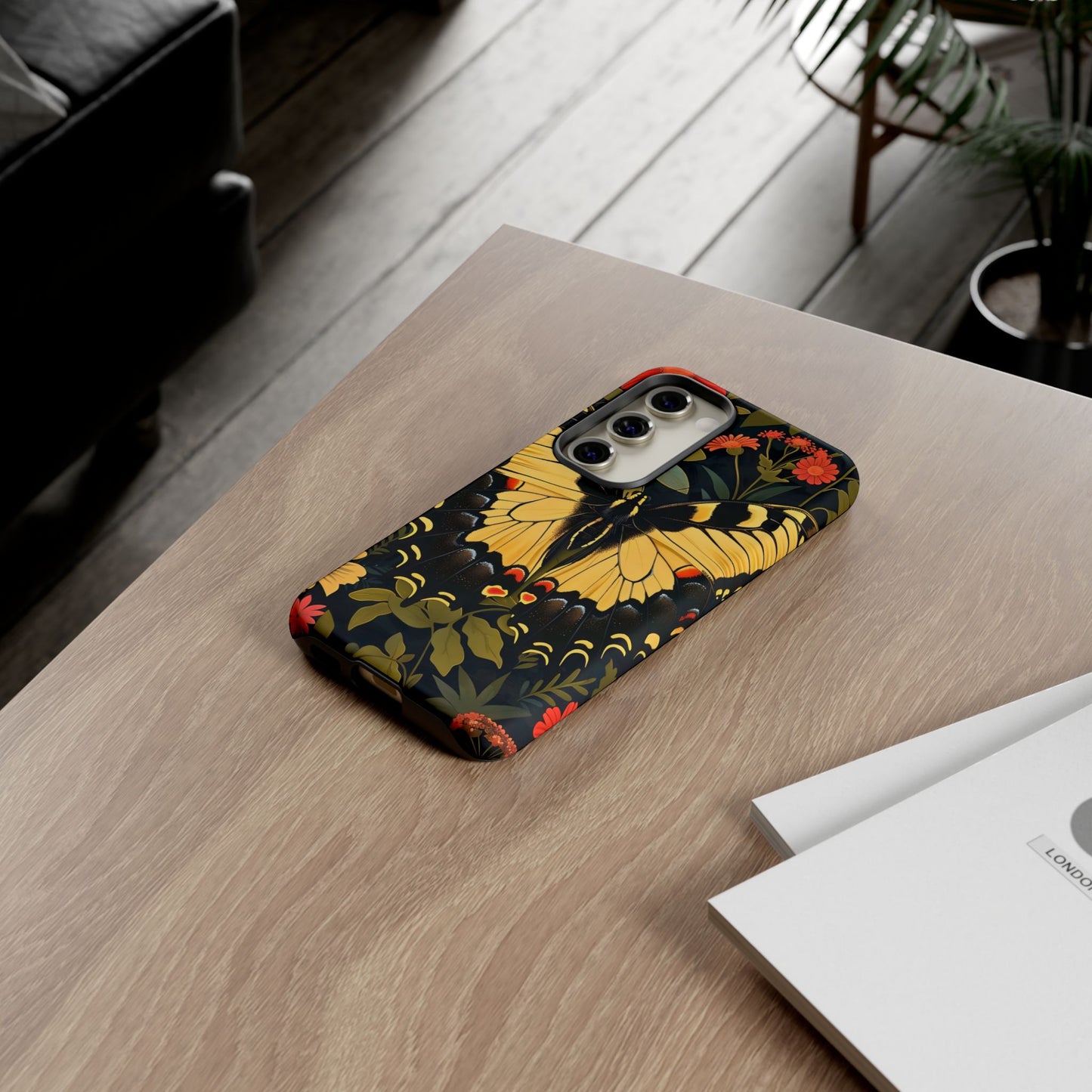 Butterfly Floral Phone Case, Tough Cases with Vibrant Design, Protective Cover for Nature Lovers, Gift for Her