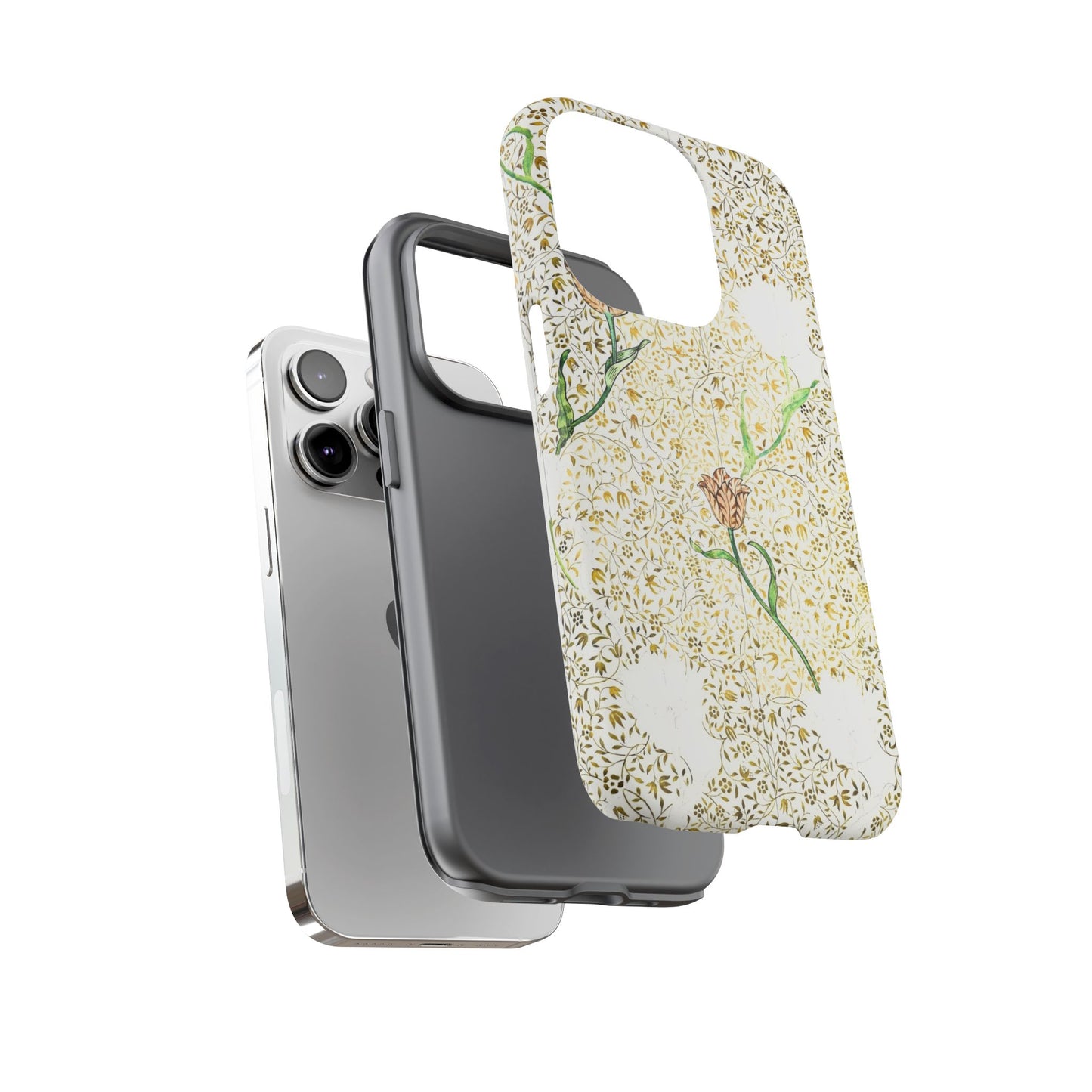 Elegant Floral Phone Case, Tough Cases for iPhone, Stylish Smartphone Cover, Protection with Floral Art, Unique Gift for Her