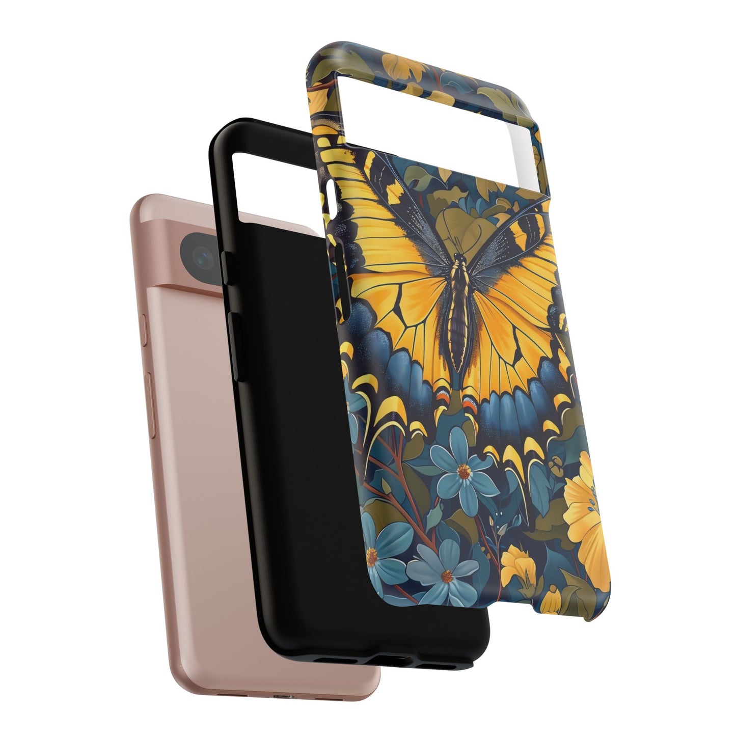 Colorful Butterfly Phone Case, Floral Design, Tough Cases, Protective Cover, Gifts for Nature Lovers, Birthday Present