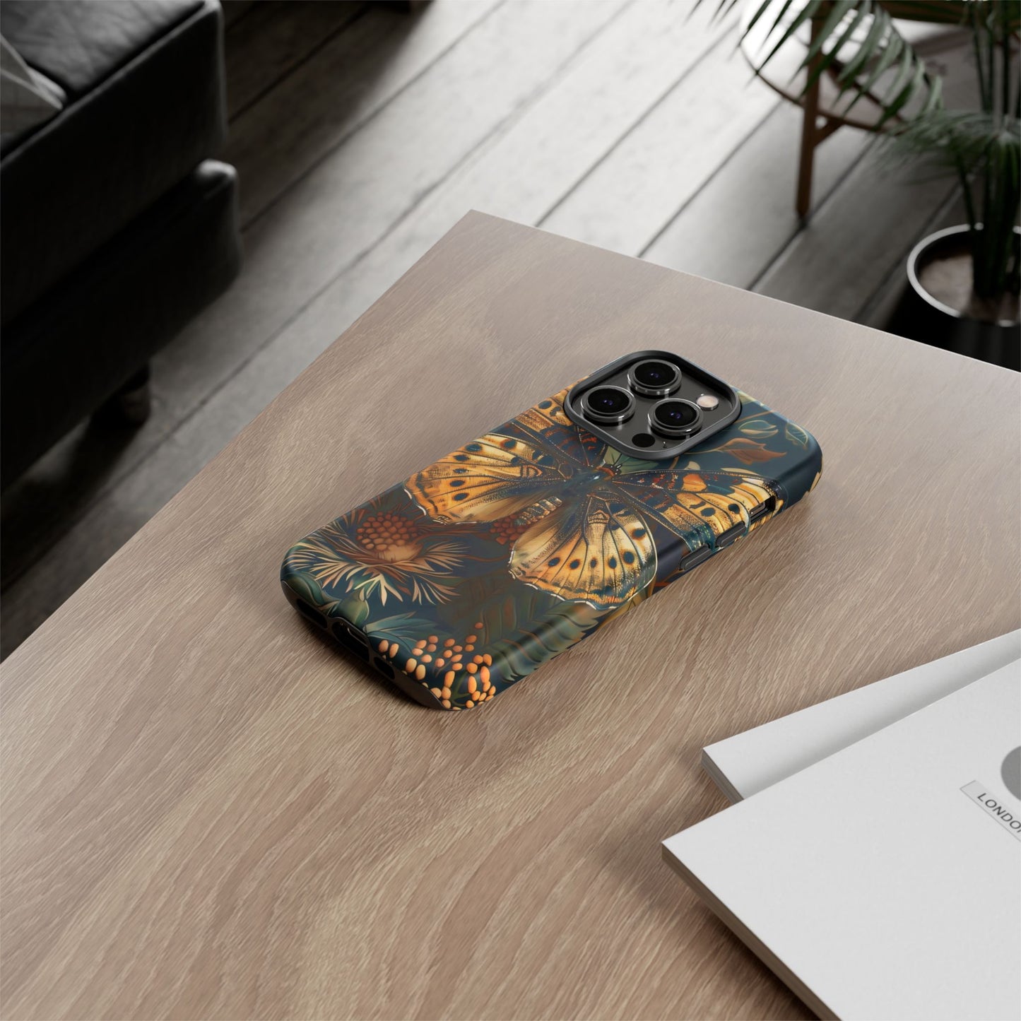 Butterfly Floral Phone Case, Tough Cases, Protective Cover, Unique Gift, Nature Lover, Art Print, Spring Decor
