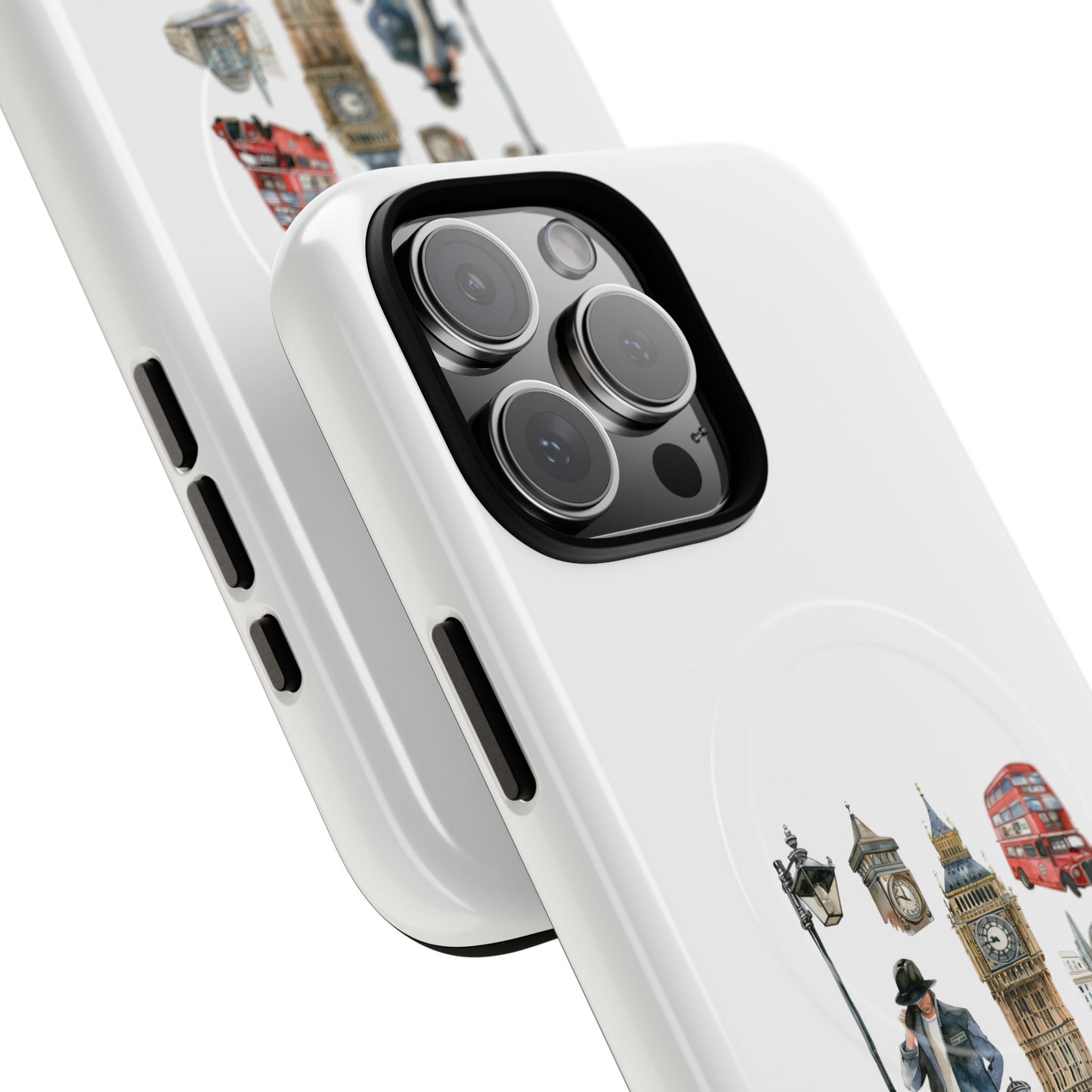 London-Themed Tough Magnetic Phone Case, Durable iPhone Cover, Gift for Travelers, Unique Cell Phone Accessories