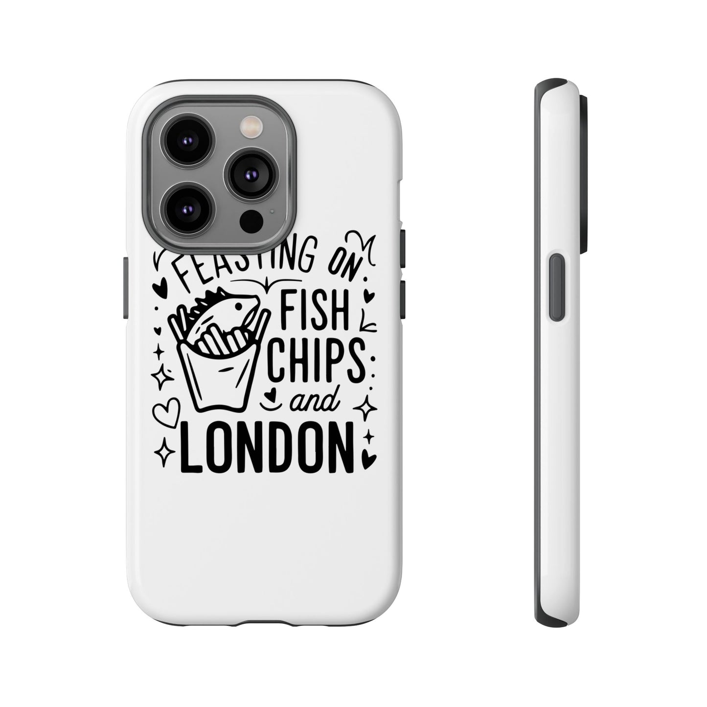 London Fish & Chips Phone Case | Fun Gift for Foodies, Travel Lovers, London Souvenir, Unique Accessories, Personalization Option