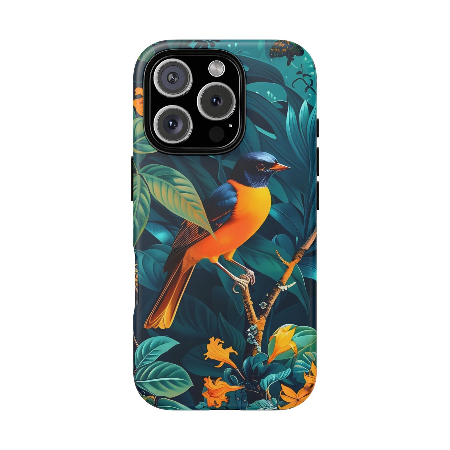 Tough Cases: Vibrant Bird Phone Case, Nature Lover Gift, Eco-Friendly Cover, Floral Design, Spring Decor