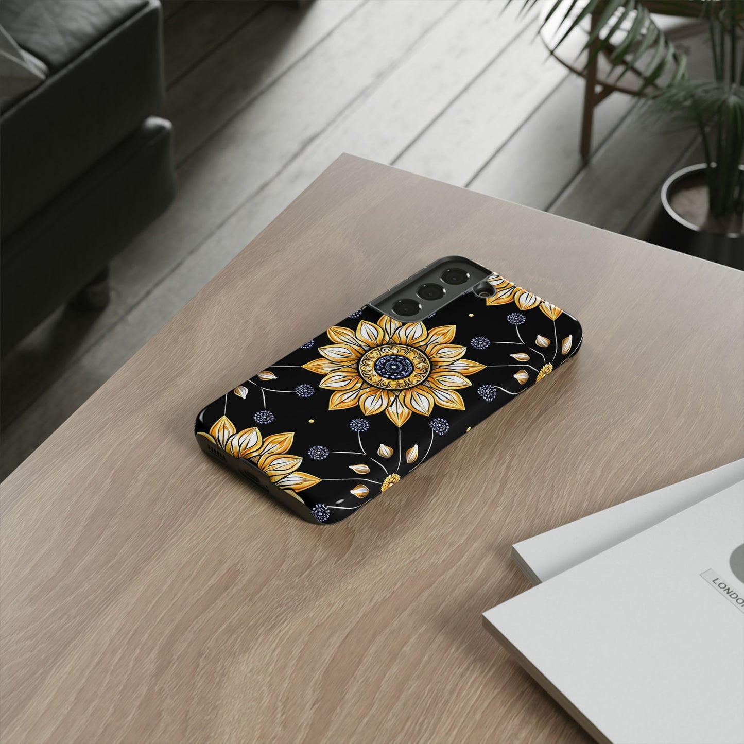 Floral Phone Case with Mandala Design, Tough Cases for iPhone & Samsung, Boho Style, Gift for Her, Unique Accessories