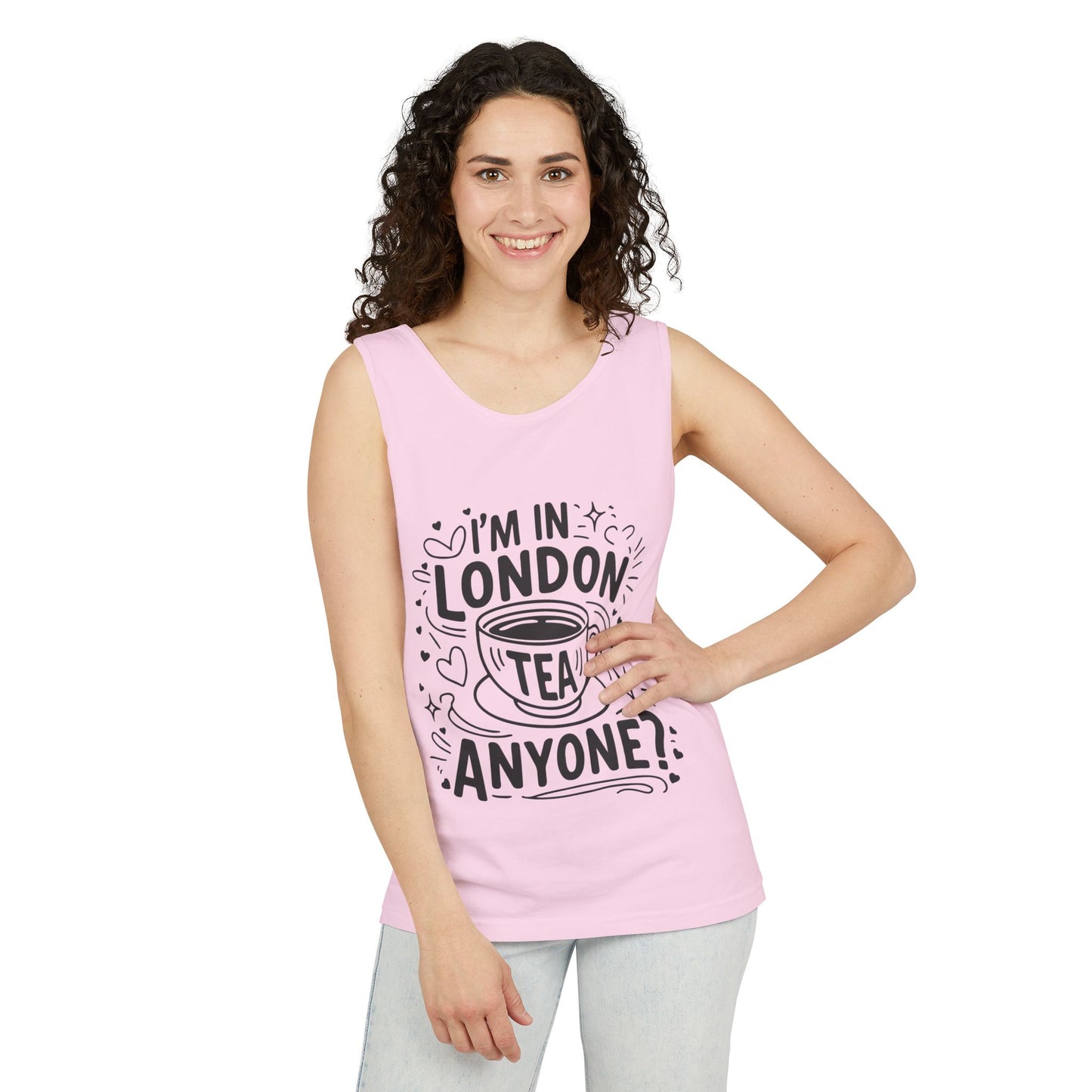 Unisex Garment-Dyed Tank Top - I'm in London Tea Anyone?