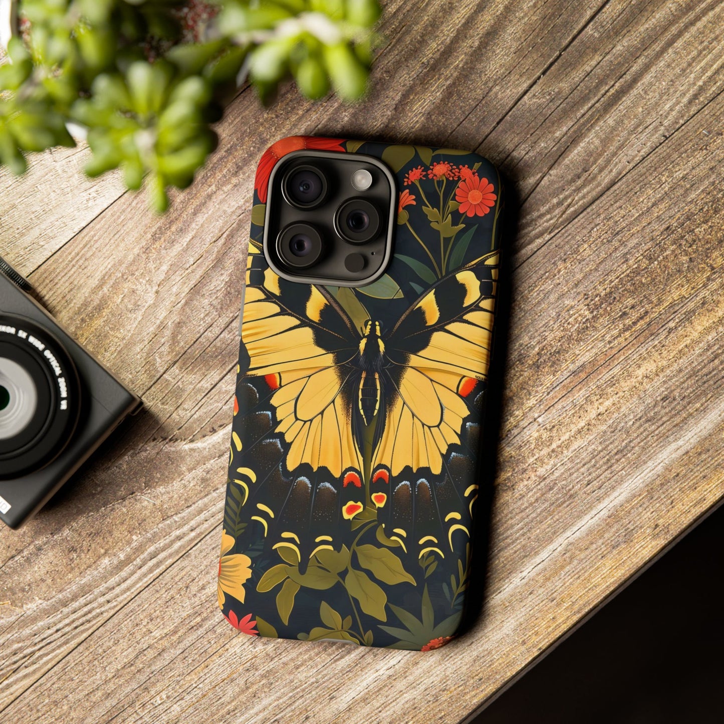 Butterfly Floral Phone Case, Tough Cases with Vibrant Design, Protective Cover for Nature Lovers, Gift for Her