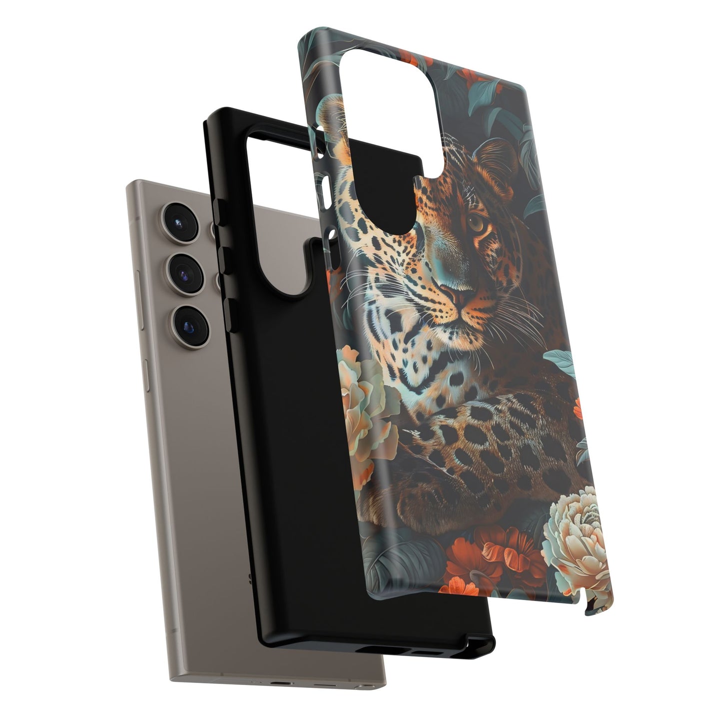 Wildlife Phone Case with Leopard Design | Tough Cases, Animal Prints, Floral Phone Cover, Gift for Nature Lovers, Unique Phone Accessories