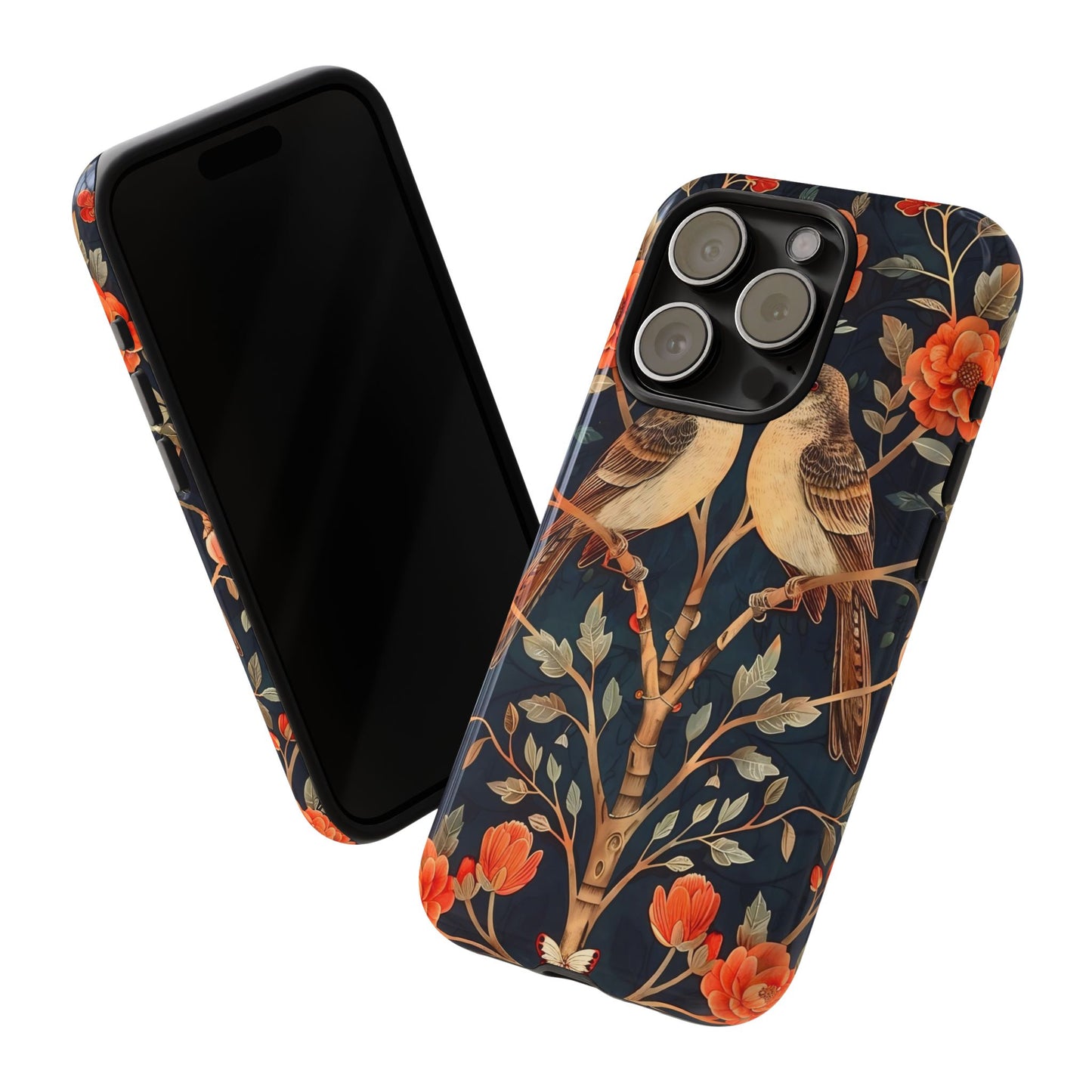 Floral Phone Case – Tough Cases with Bird Design, Unique Gift for Nature Lovers, Stylish Tech Accessory, Phone Cover, Artistic Case