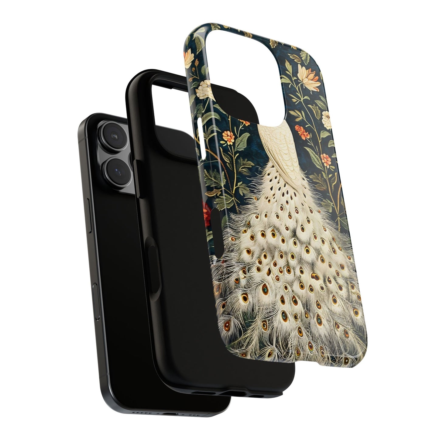 Elegant Peacock Phone Case, Floral Phone Cover, Tough Cases, Stylish Tech Gift, Nature Lover Accessory, Birthday Gift