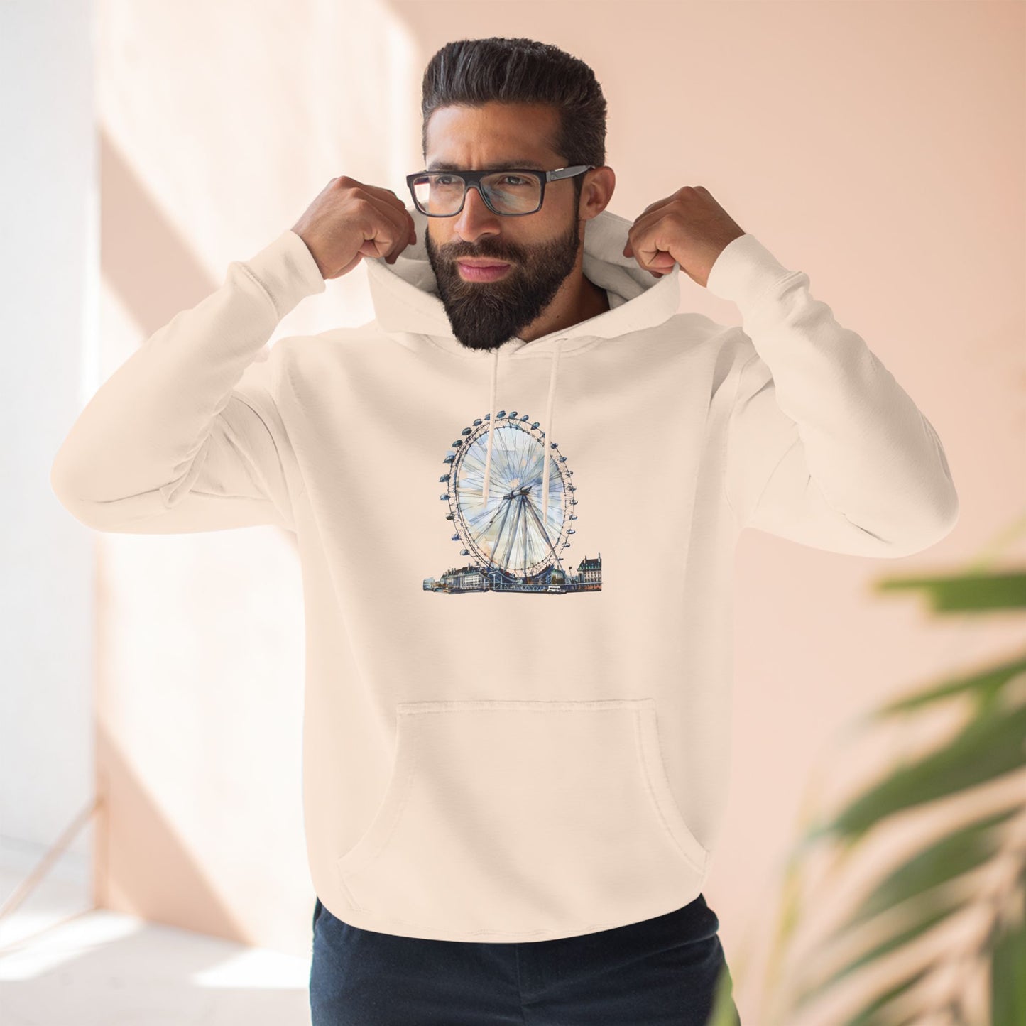 Three-Panel Fleece Hoodie - Soaring High - The London Eye