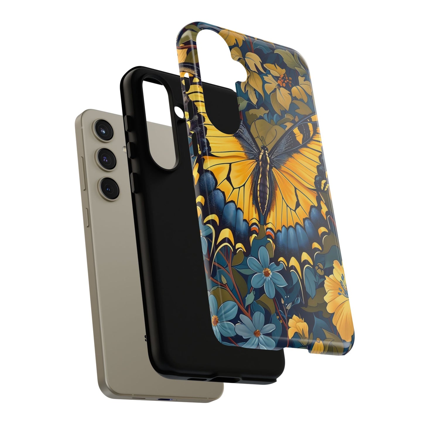 Colorful Butterfly Phone Case, Floral Design, Tough Cases, Protective Cover, Gifts for Nature Lovers, Birthday Present