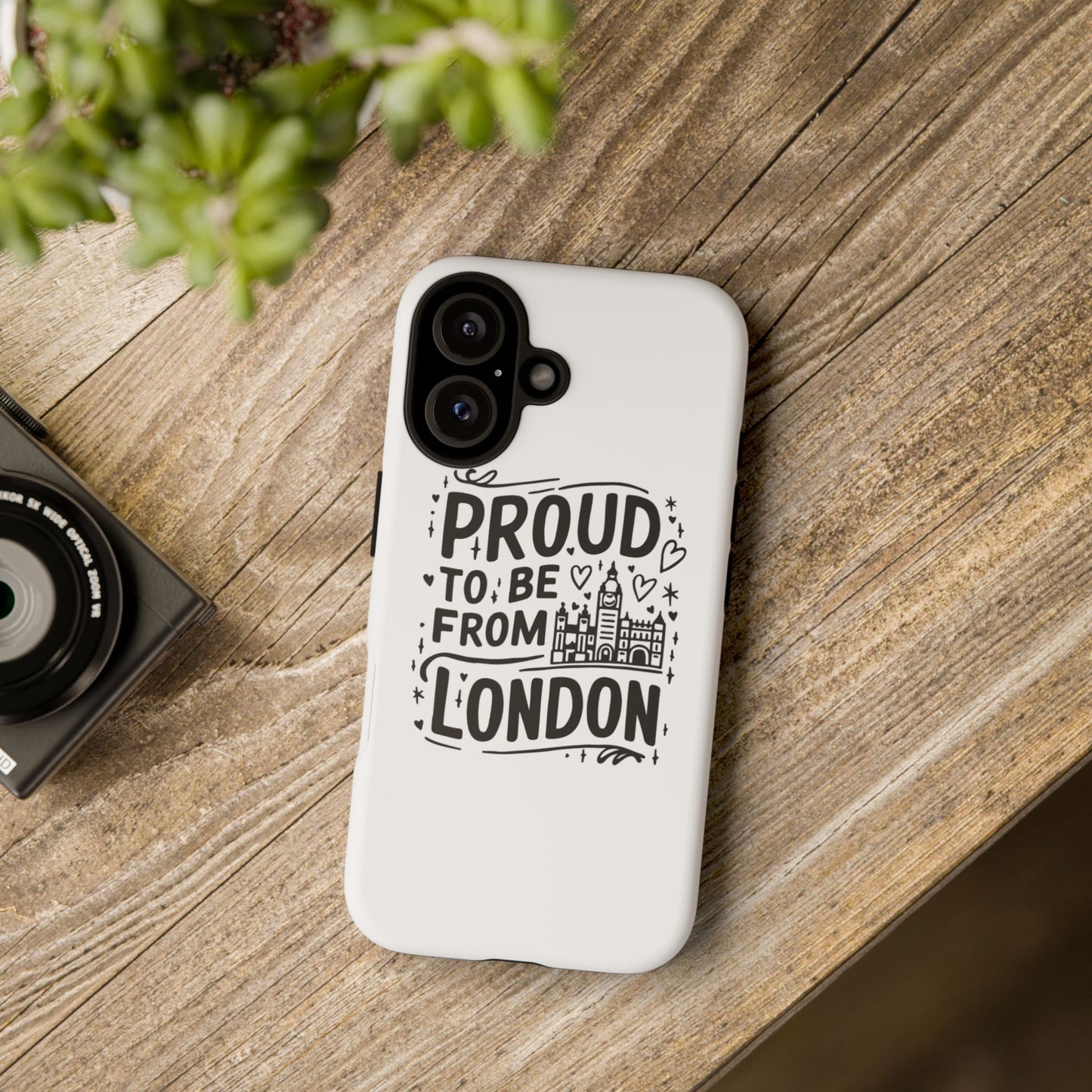 London Pride Phone Case - Proud to Be From London, UK Travel Gift, Black and White Design, Unique Phone Accessory, London Souvenir