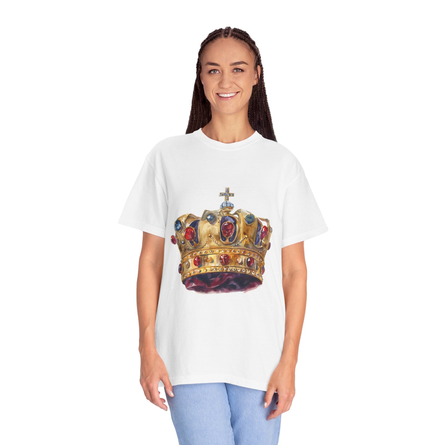 Unisex Garment-Dyed T-shirt - British Royal Crown Design - Iconic Symbol of Monarchy