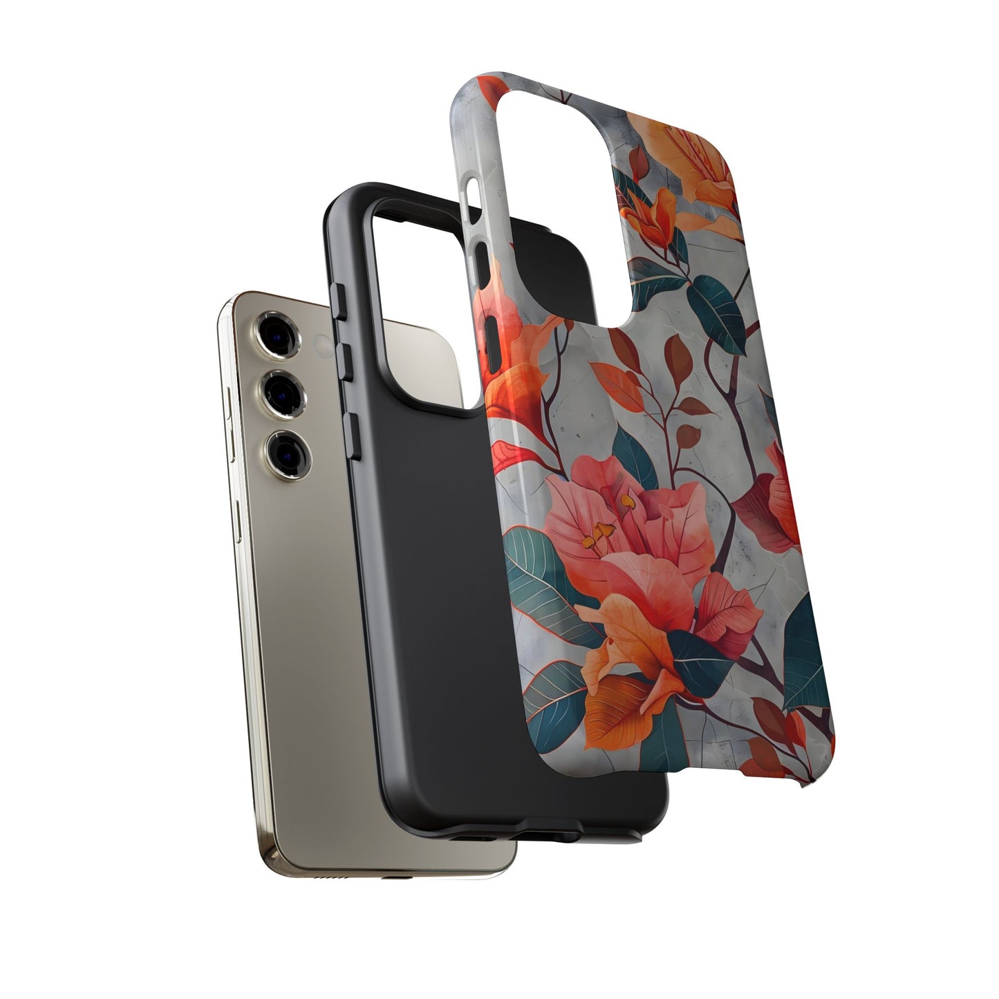 Floral Phone Case, Tough Cases, Flower Power, Gift for Her, Decorative Phone Cover, Trendy Accessories, Everyday Style