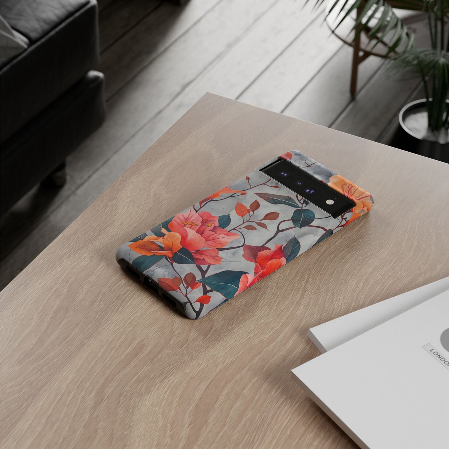 Floral Phone Case, Tough Cases, Flower Power, Gift for Her, Decorative Phone Cover, Trendy Accessories, Everyday Style