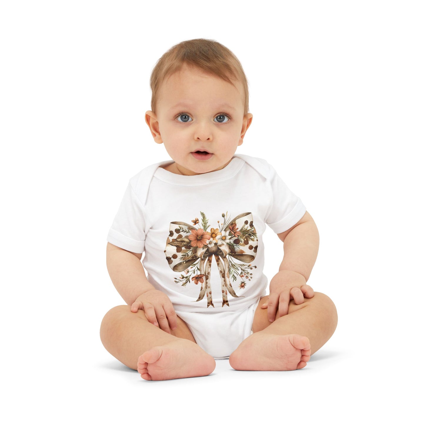 Floral Bow Infant One Piece - Cute Baby Bodysuit for Newborns