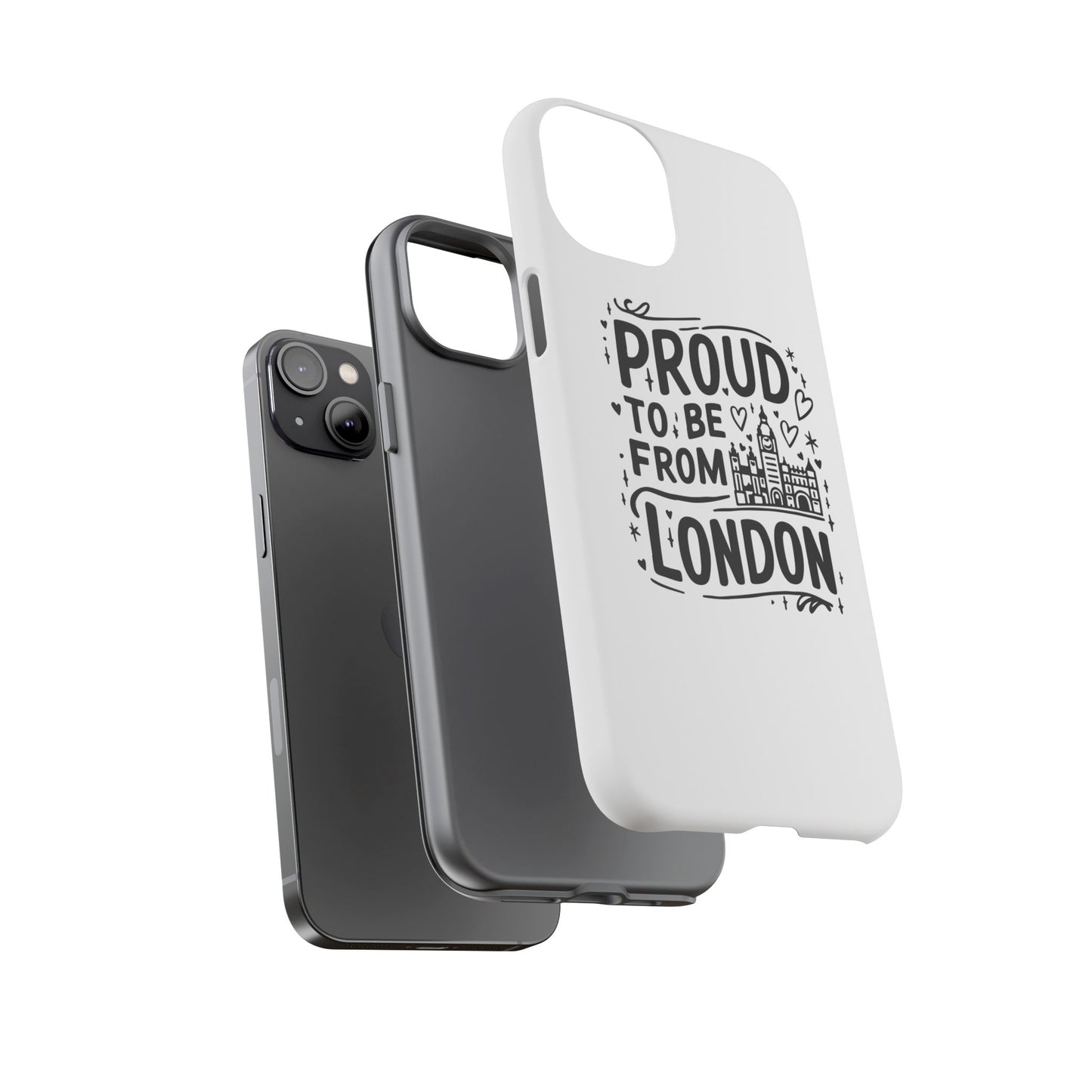 London Pride Phone Case - Proud to Be From London, UK Travel Gift, Black and White Design, Unique Phone Accessory, London Souvenir